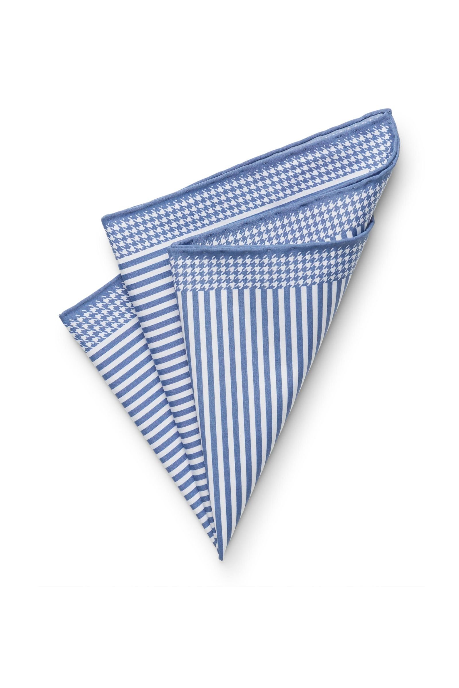 Pocket square blue/white striped
