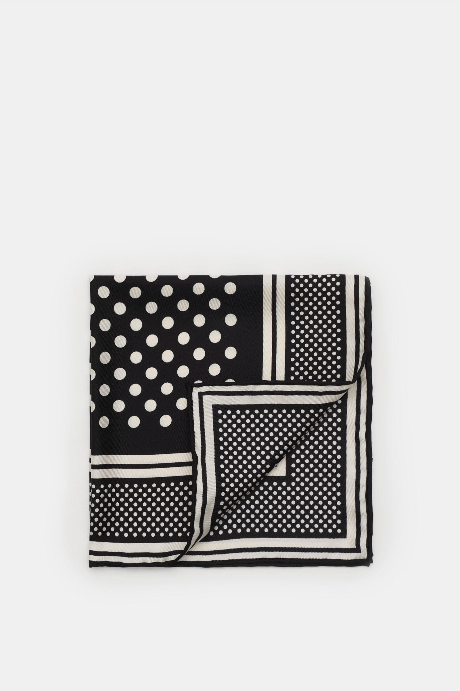 Pocket square black/white, dotted
