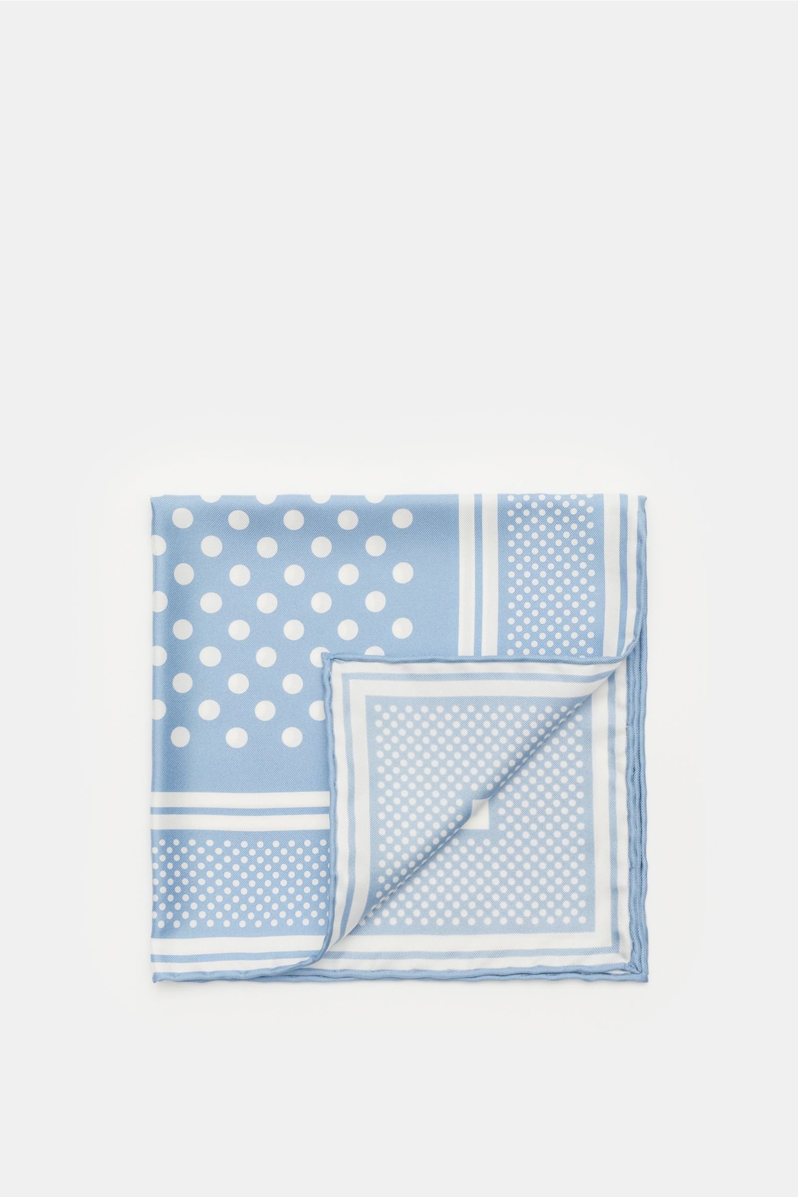 Pocket square smoky blue/white with polka dots