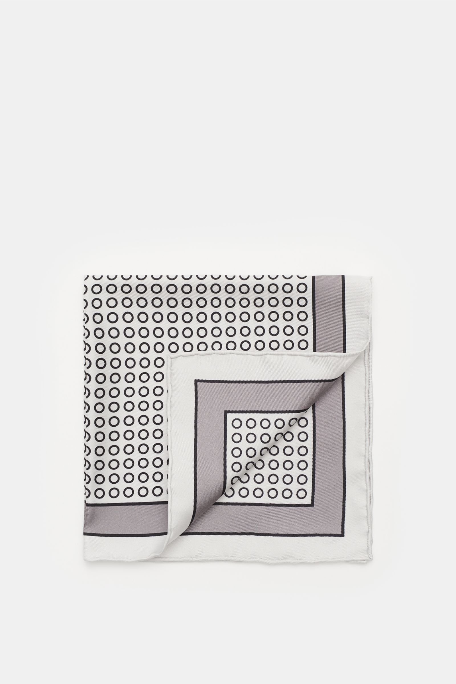 Pocket square light grey/grey with polka dots