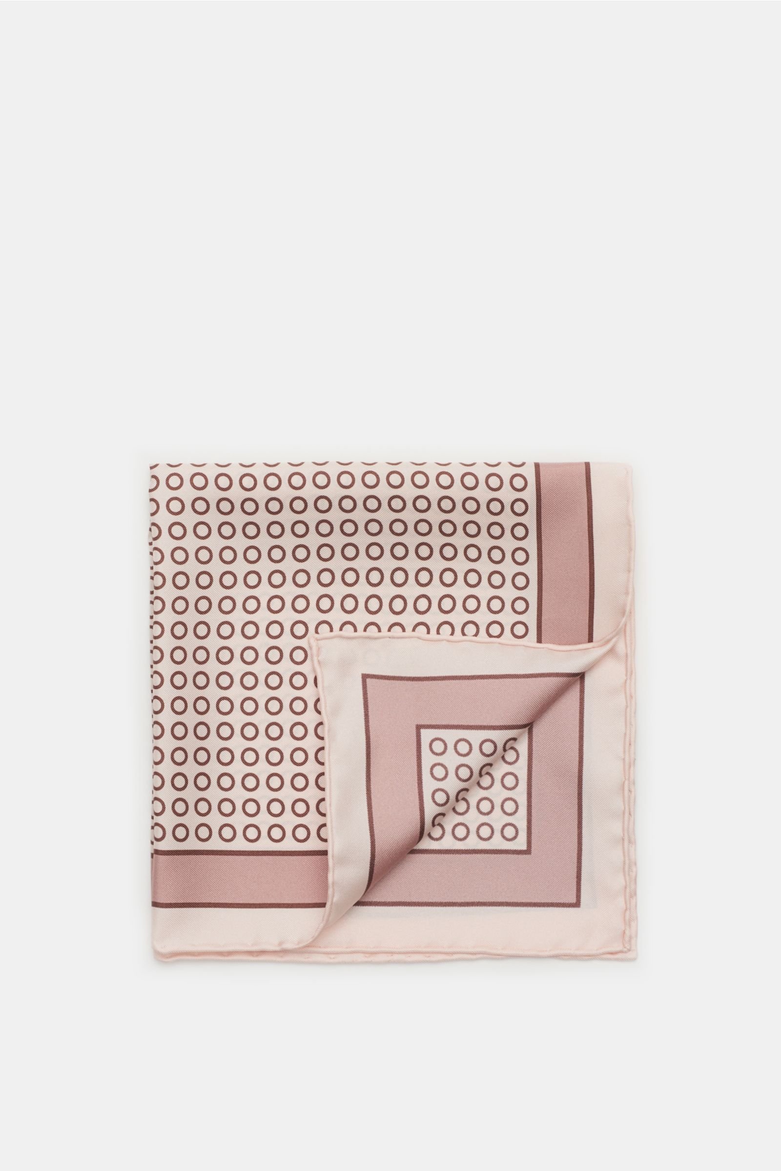 Pocket square antique pink/rose dotted