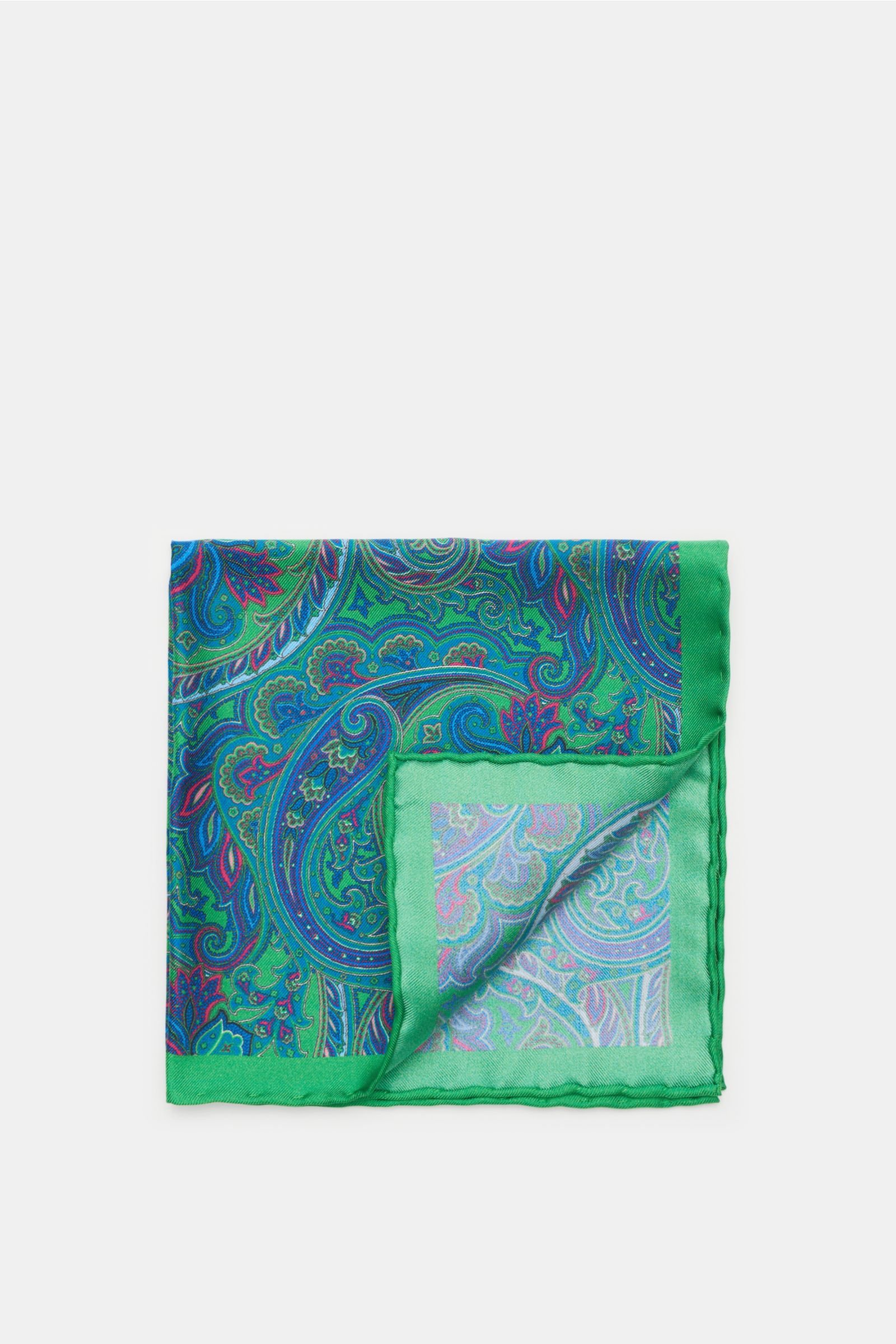 Pocket square green/dark blue patterned