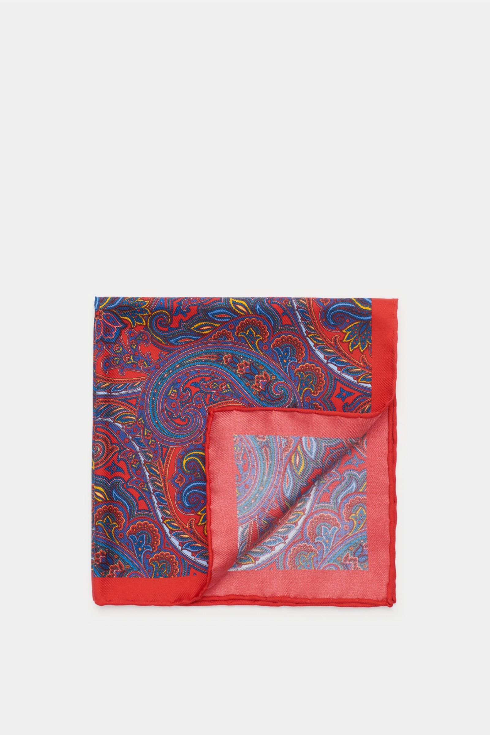 Pocket square red/dark blue patterned