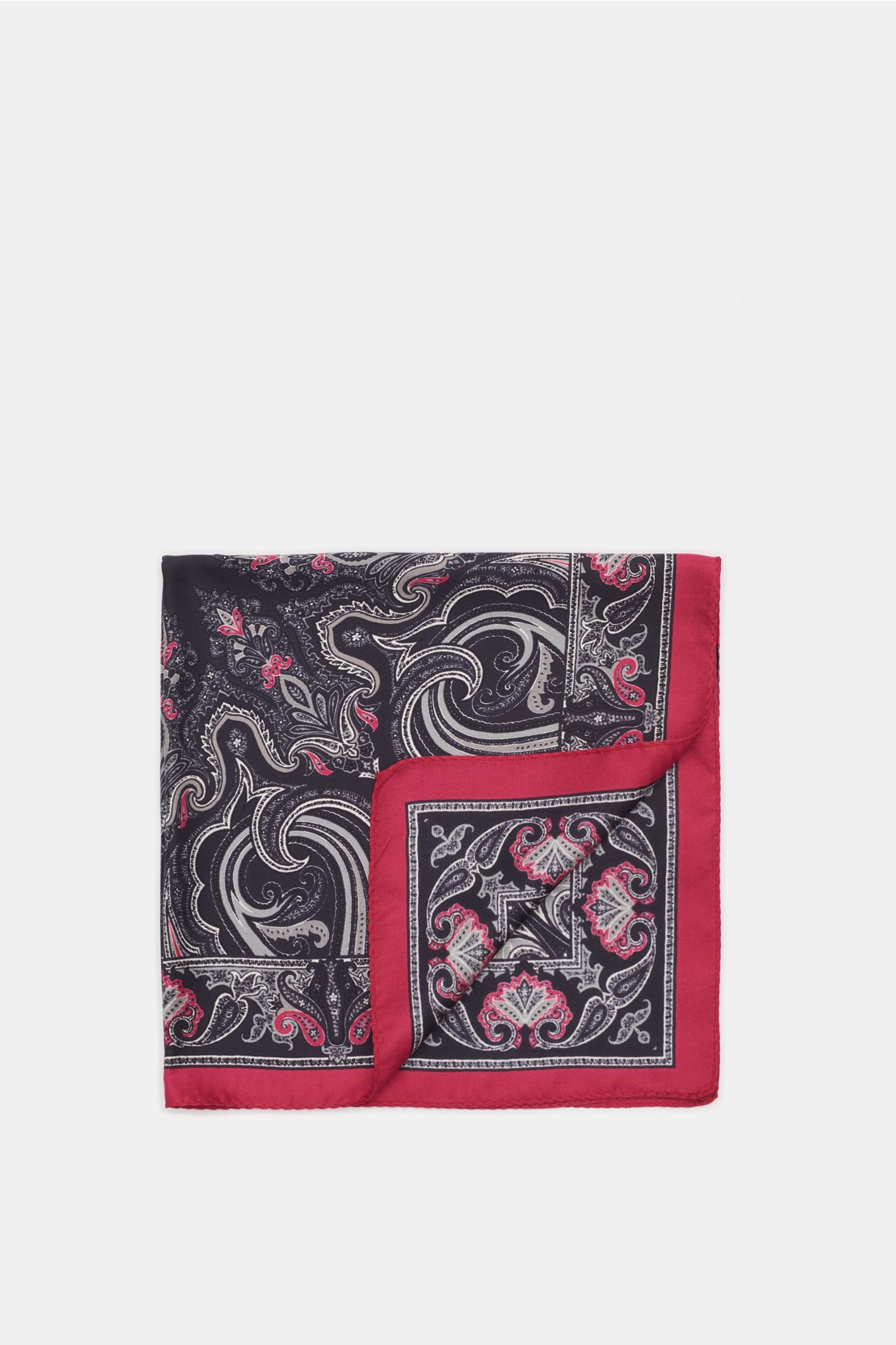 Pocket square magenta/black patterned