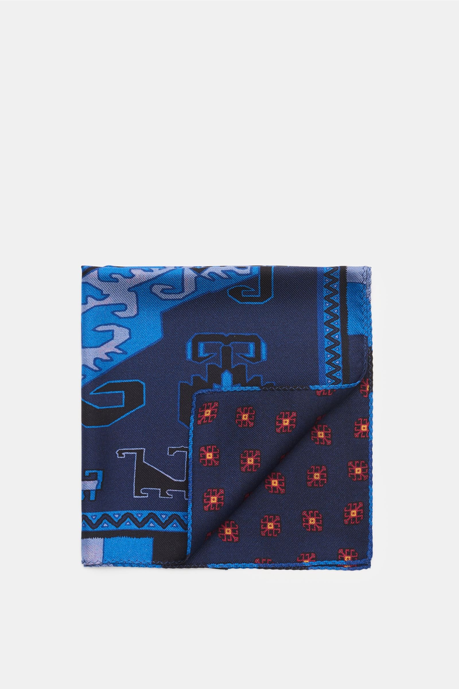 Pocket square navy/blue, patterned