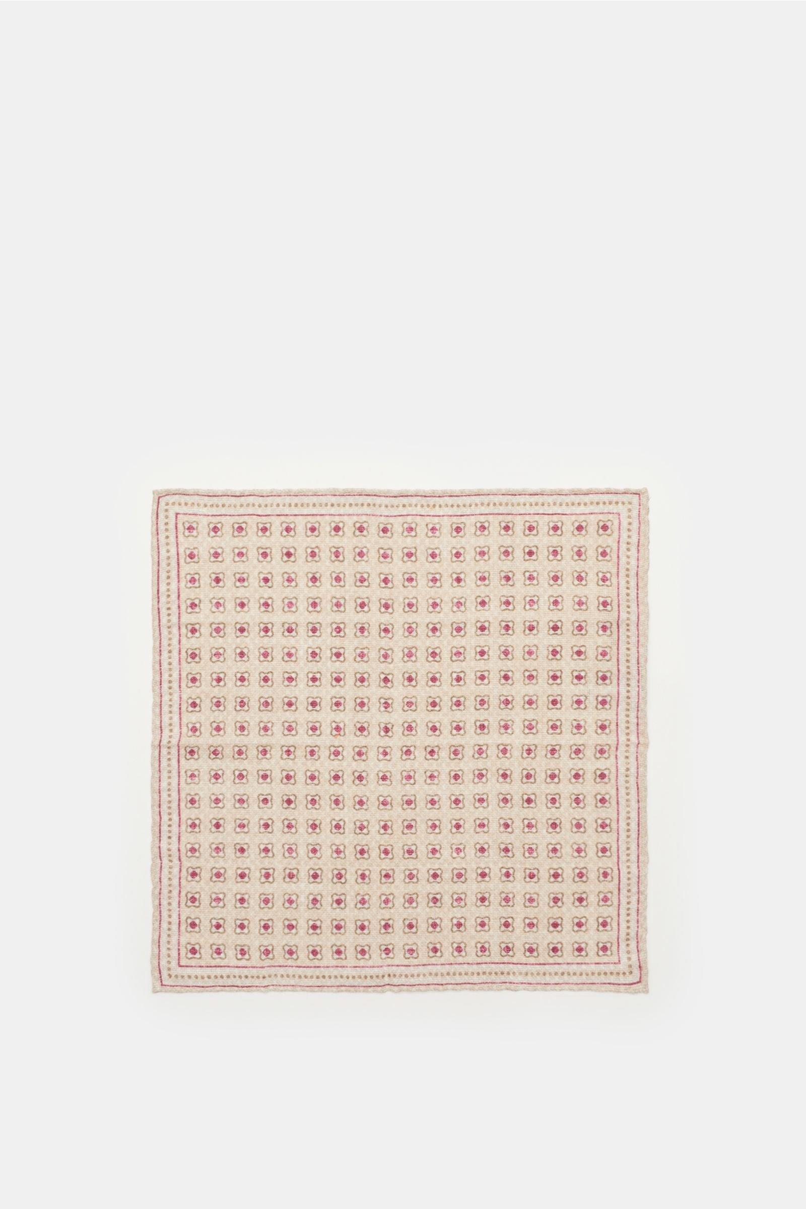 Pocket square beige/magenta patterned