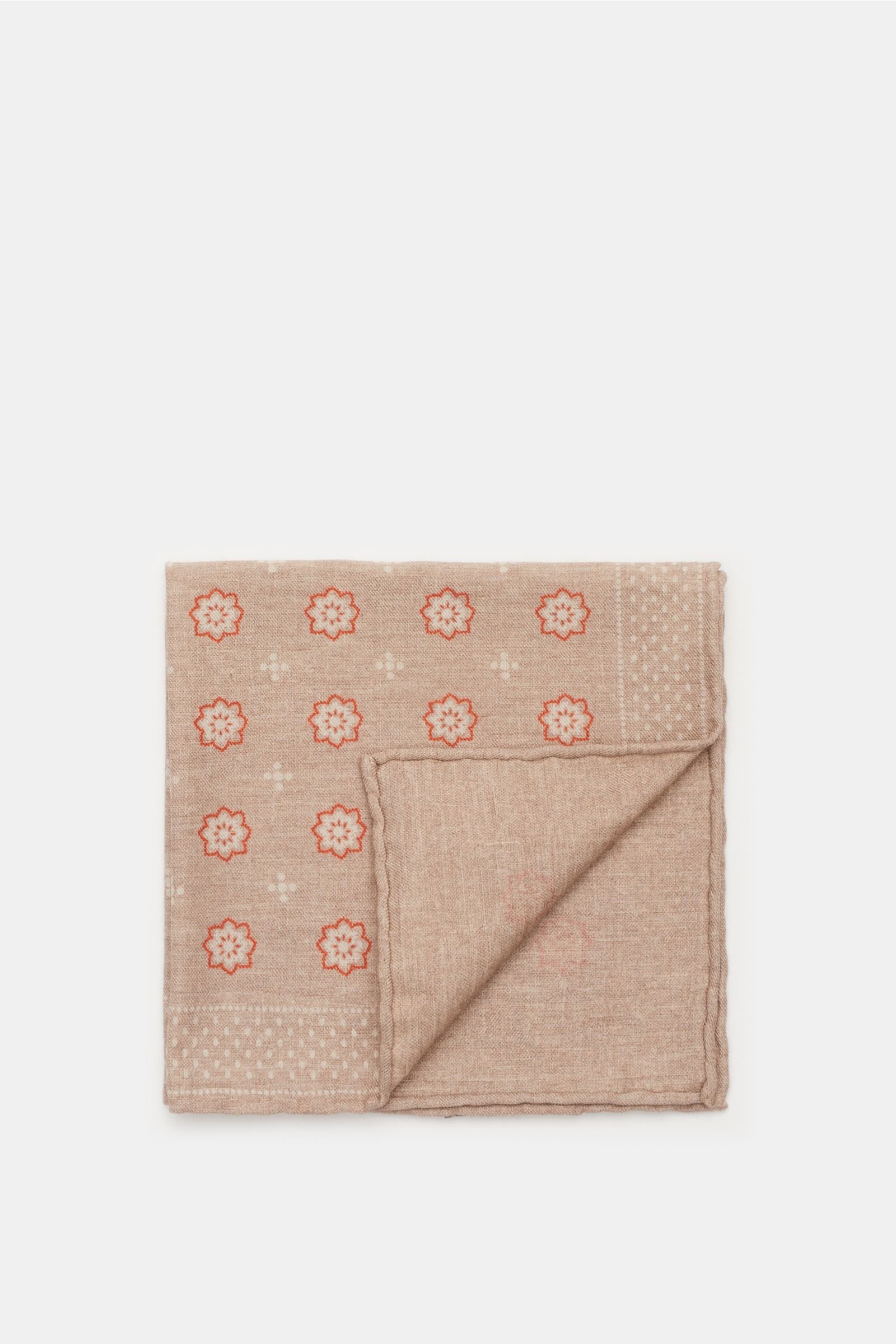 Pocket square beige/orange patterned