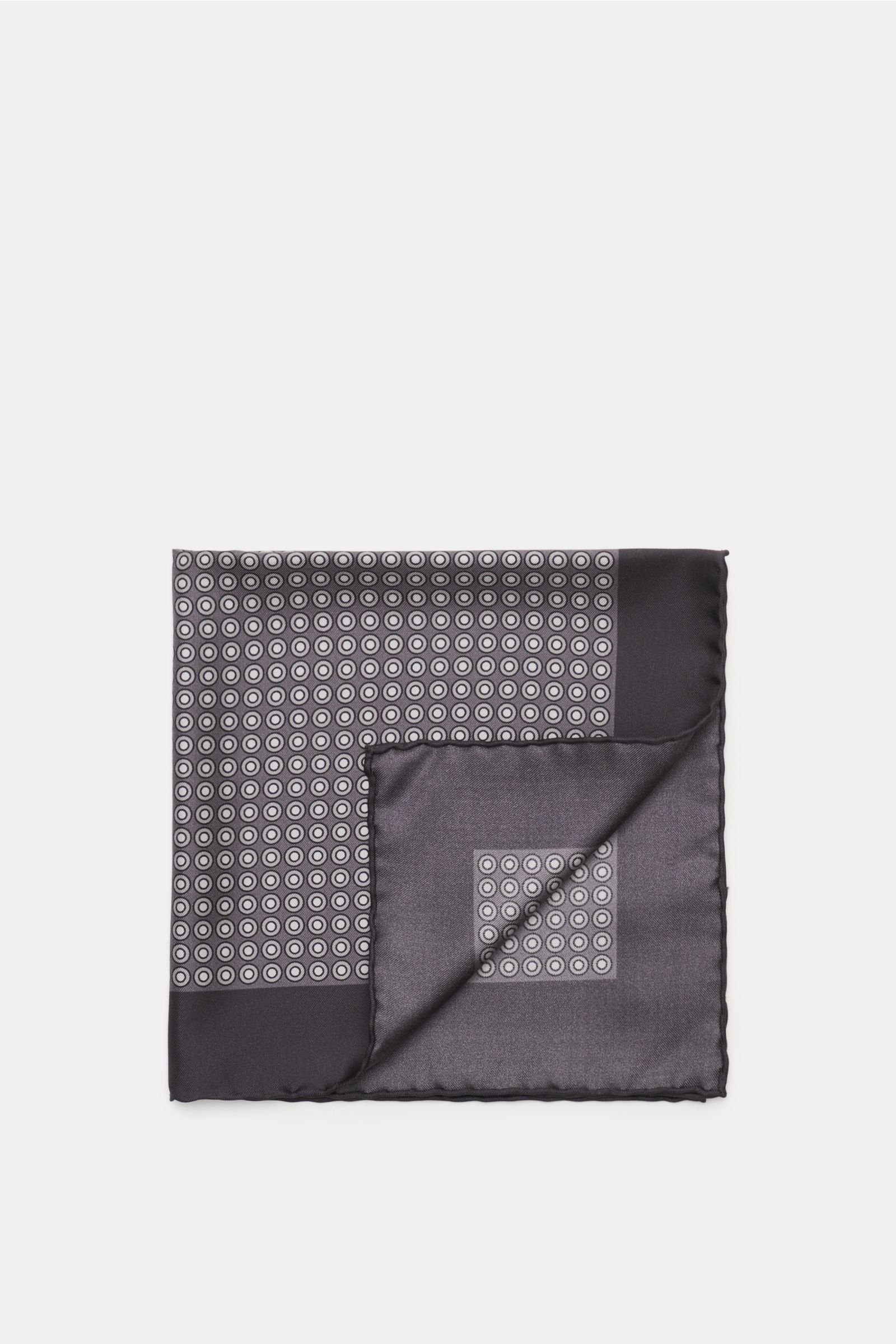 Pocket square dark grey/grey dotted