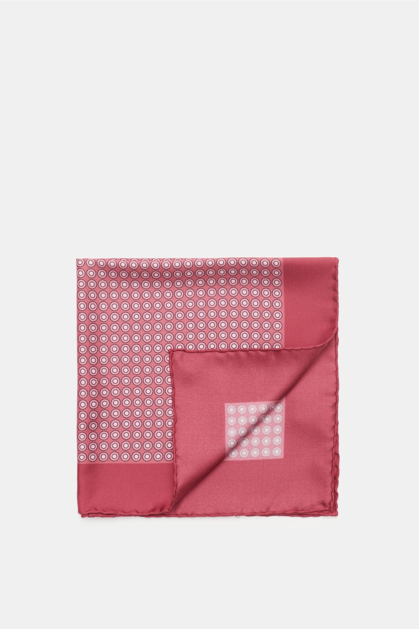Pocket square burgundy/antique pink dotted