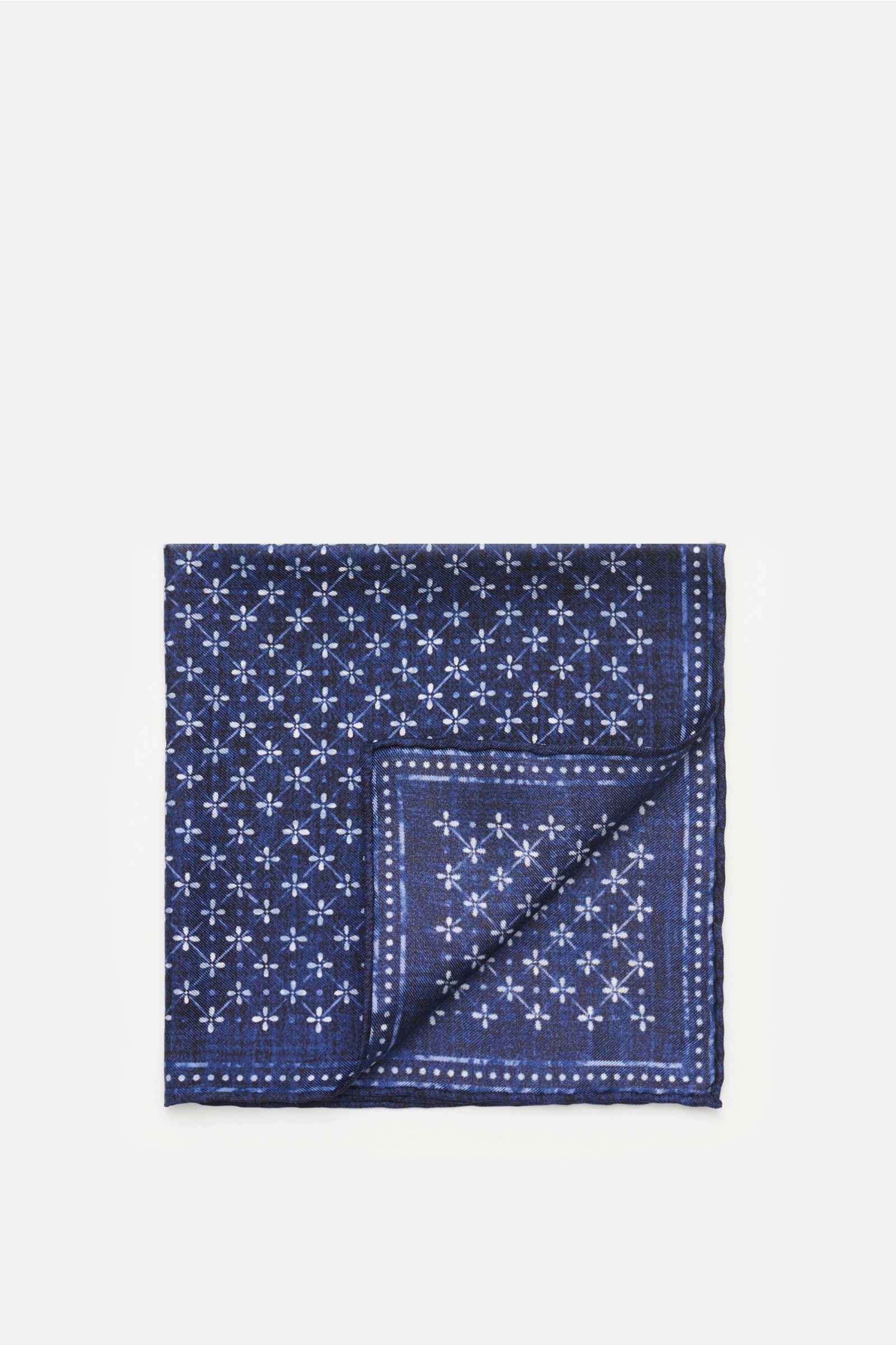 Pocket square dark blue patterned