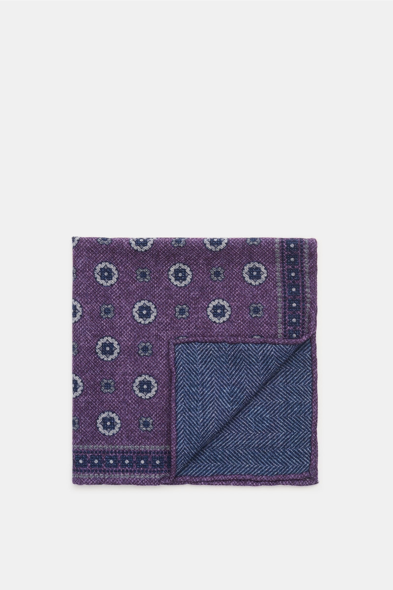 Pocket square purple/navy patterned