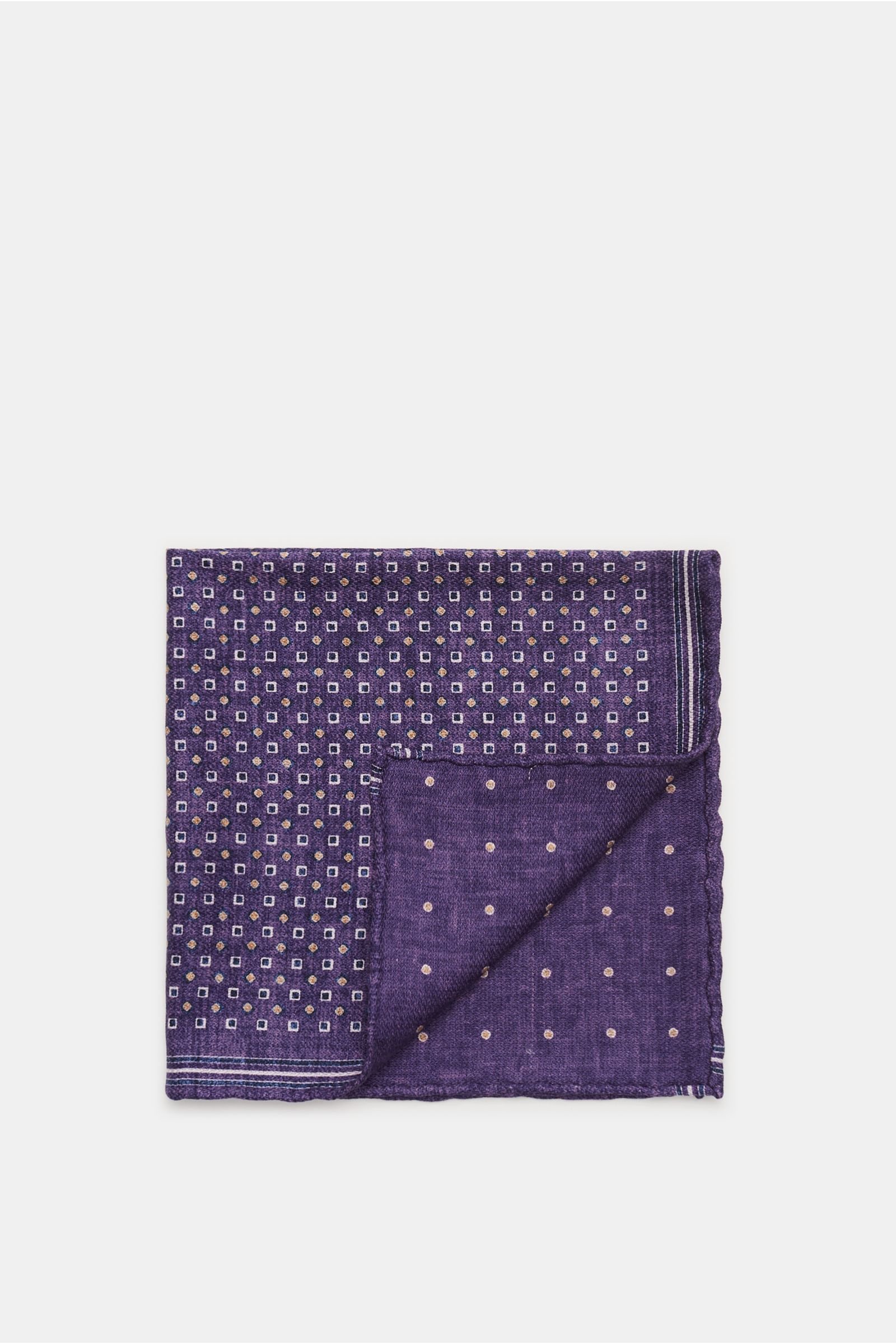 Pocket square purple/navy with polka dots