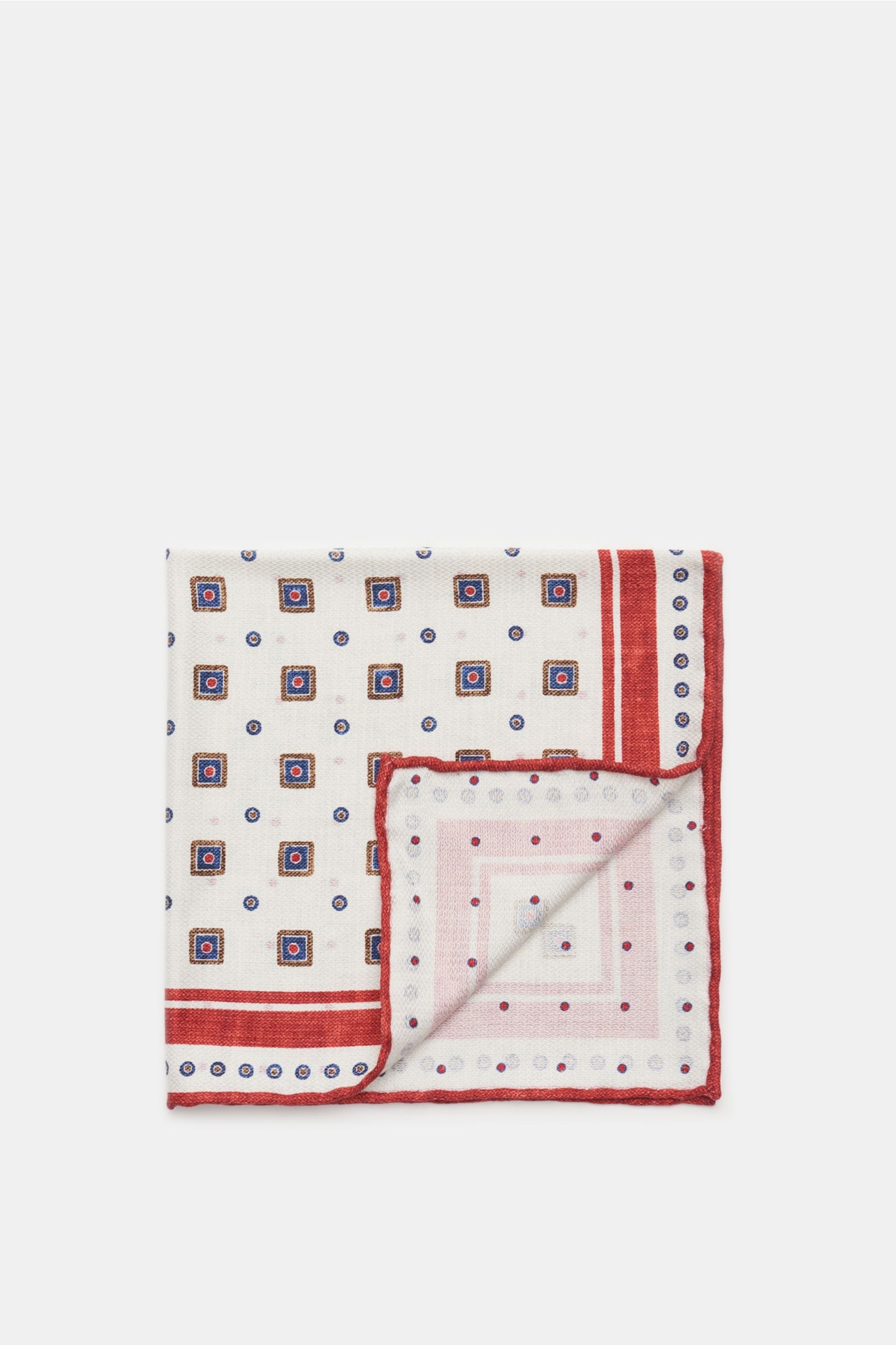 Pocket square red/white patterned