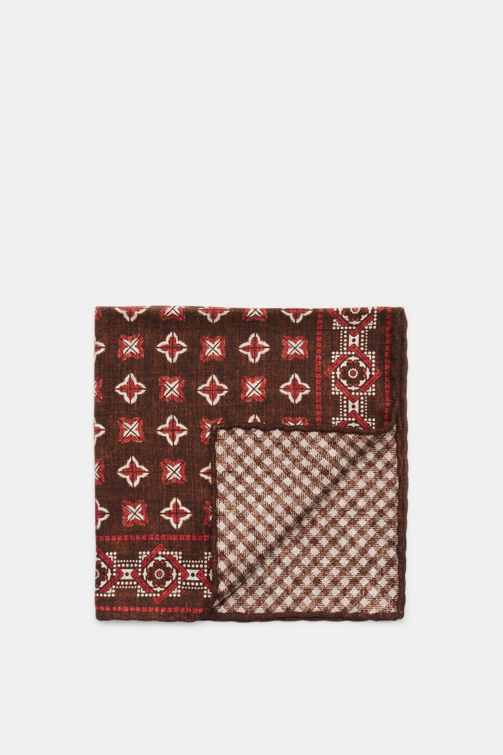 Pocket square brown/red patterned