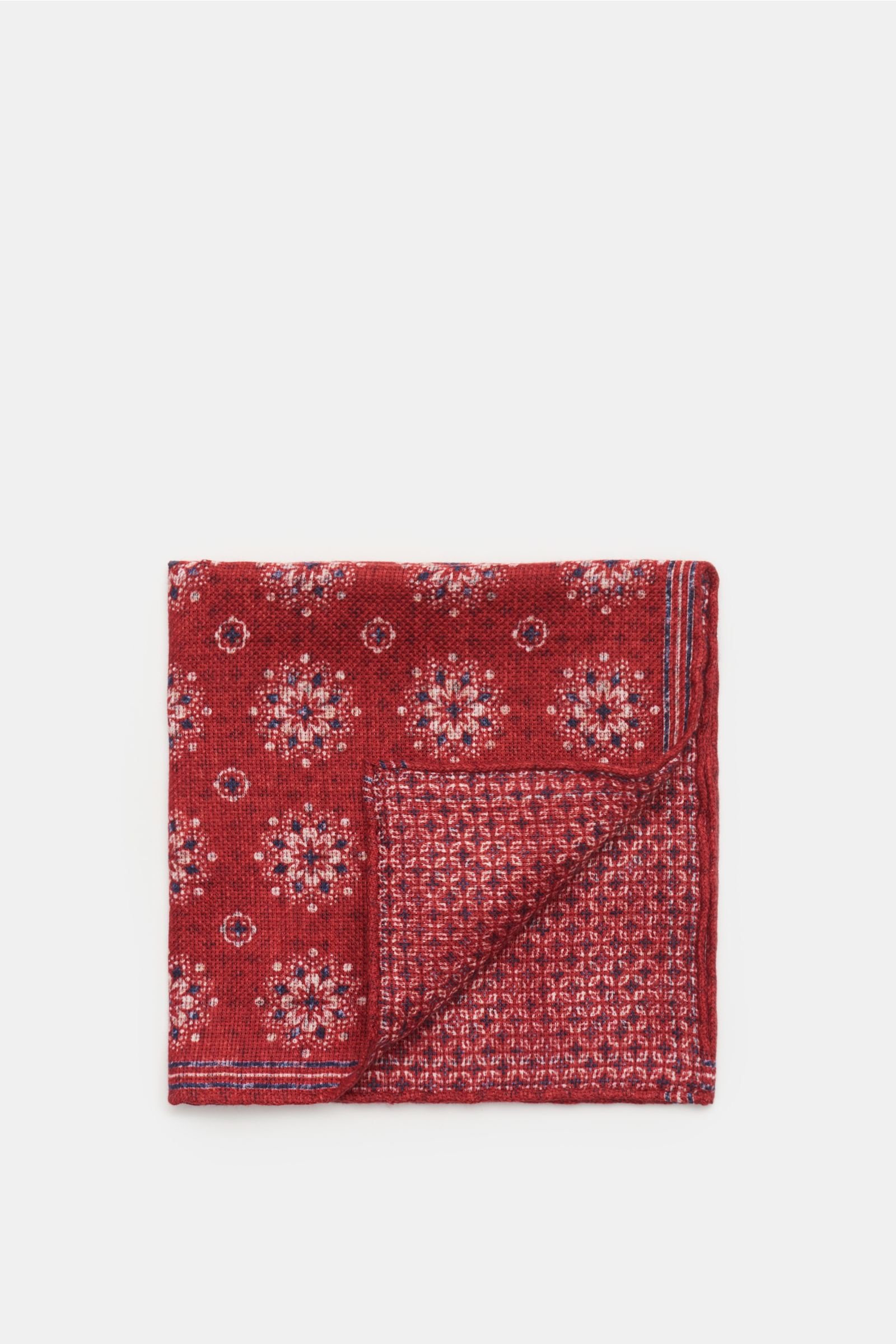 Pocket square red/navy patterned