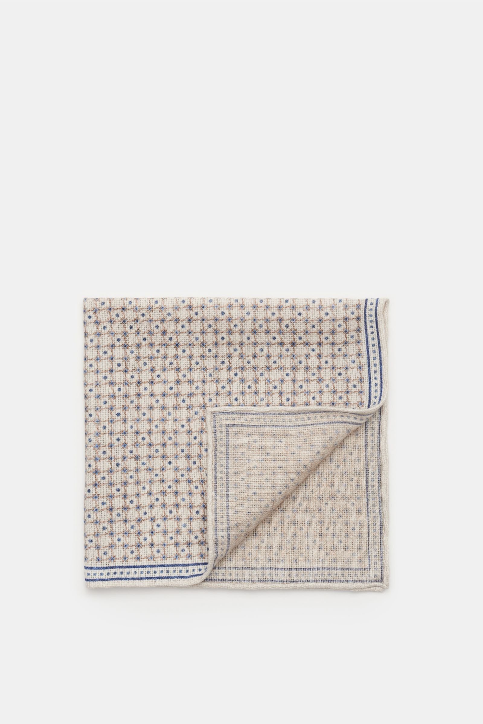 Pocket square beige/navy patterned