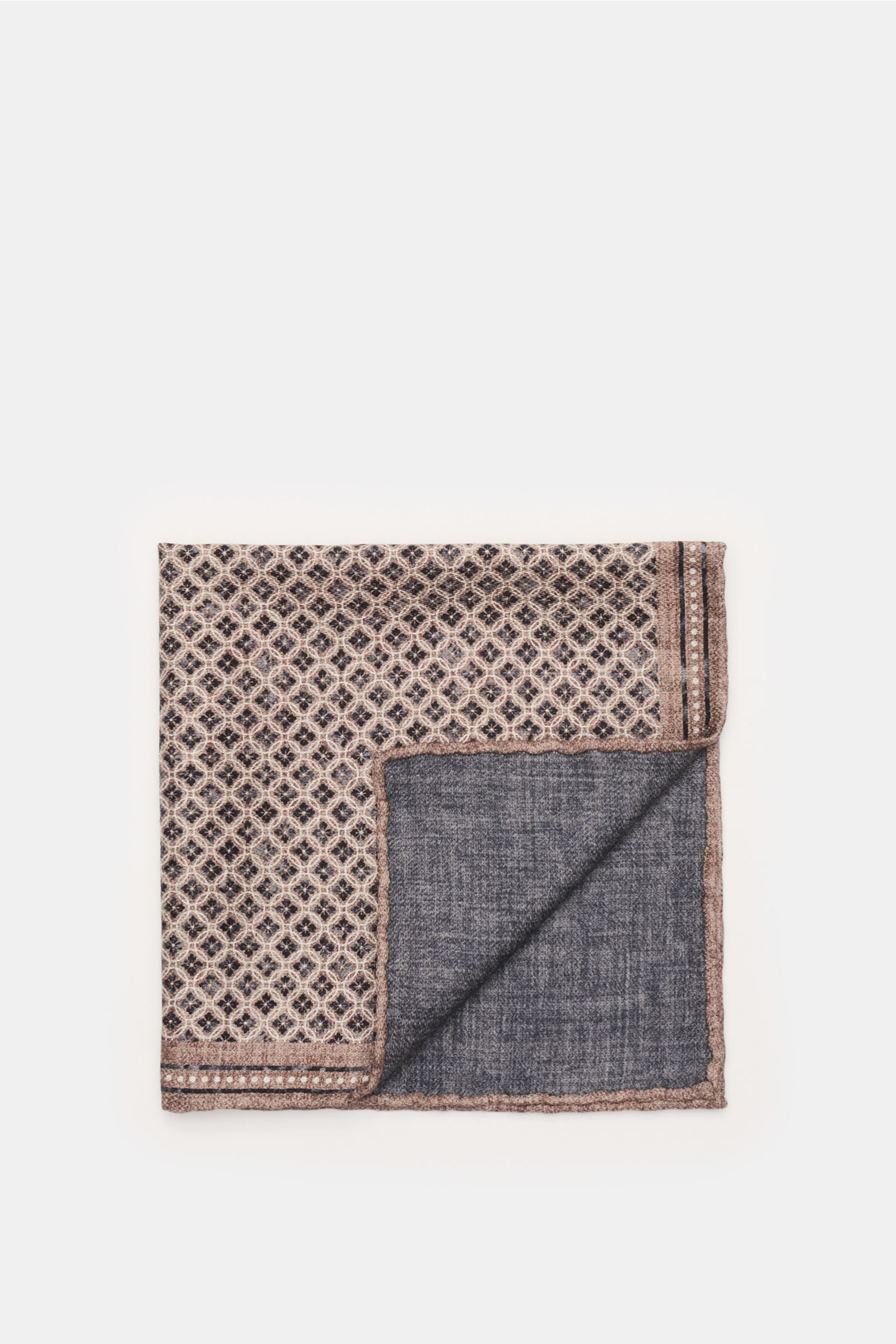 Pocket square grey-brown/dark grey patterned
