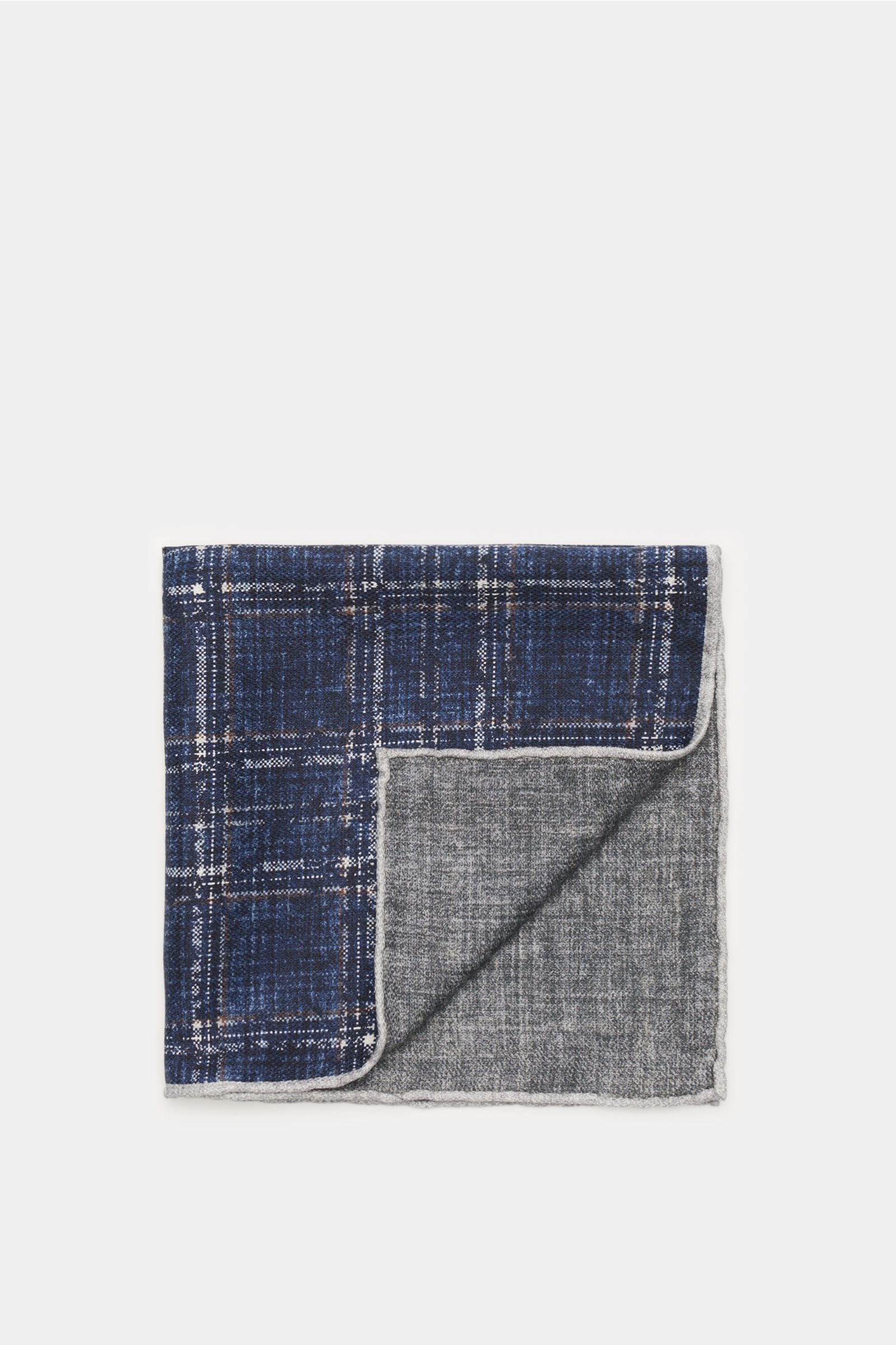 Pocket square navy/off-white checked