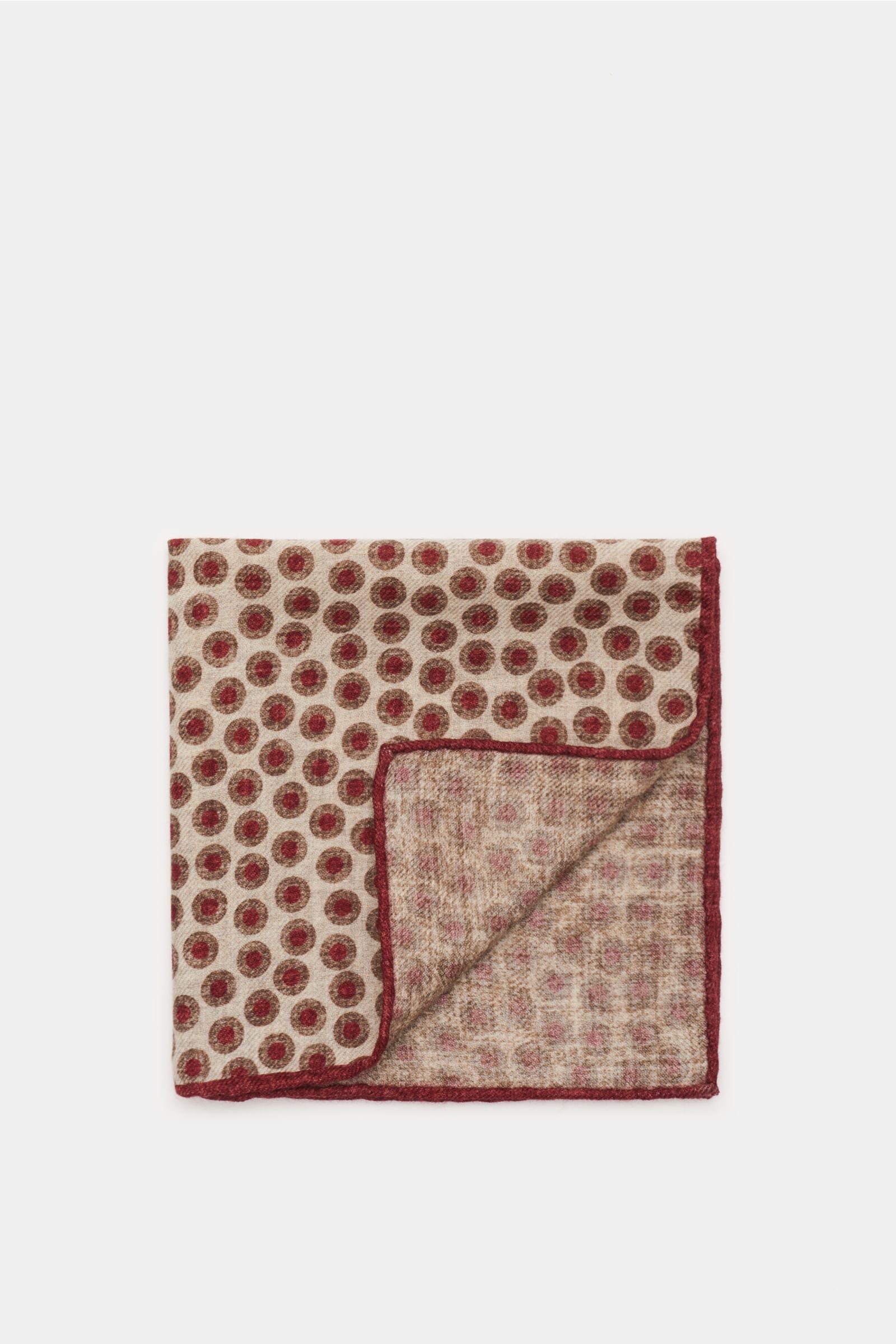 Pocket square beige/burgundy patterned