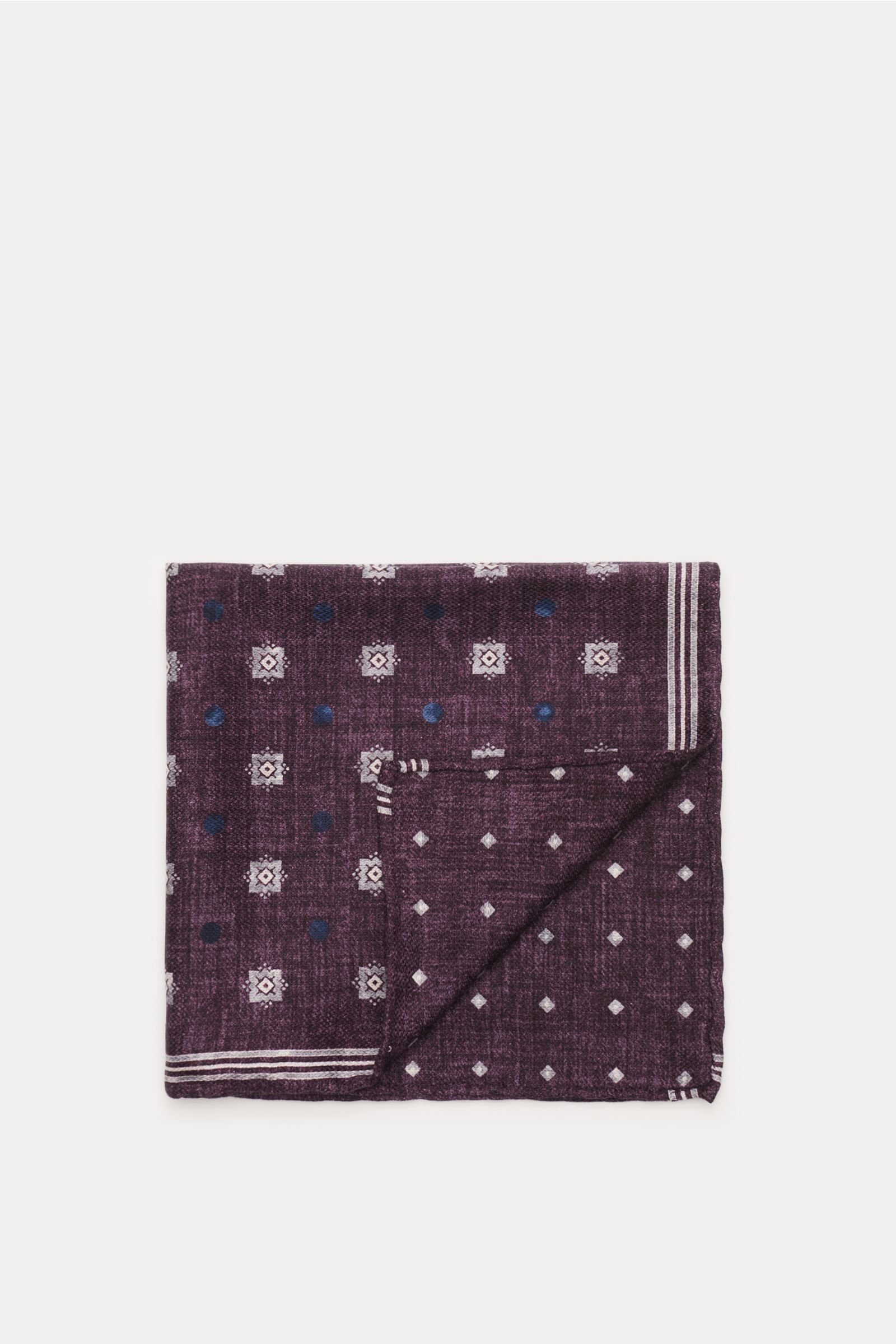 Pocket square purple/light grey patterned