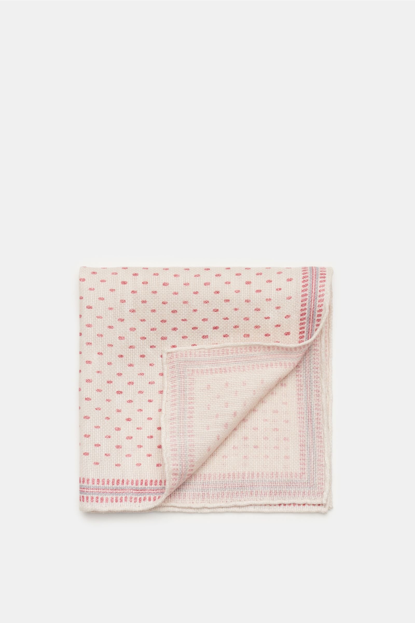 Pocket square cream/magenta patterned