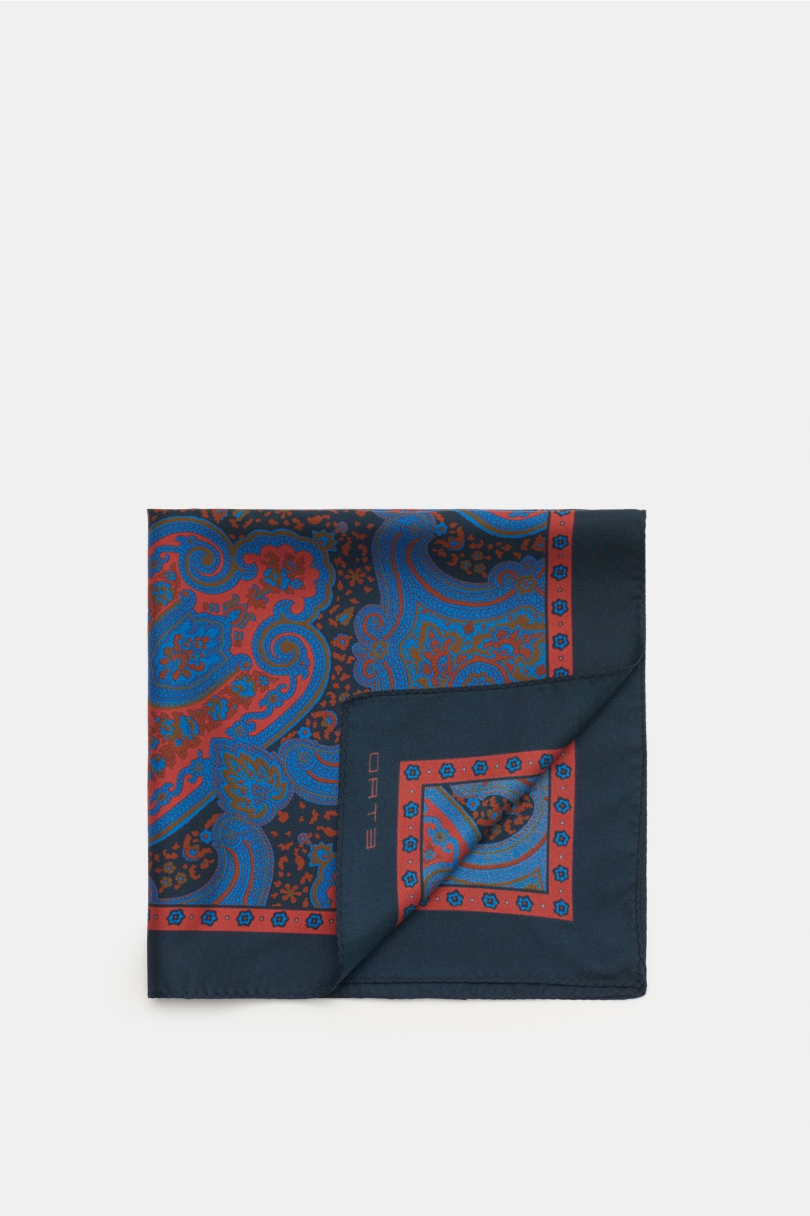 Pocket square navy/blue/red patterned