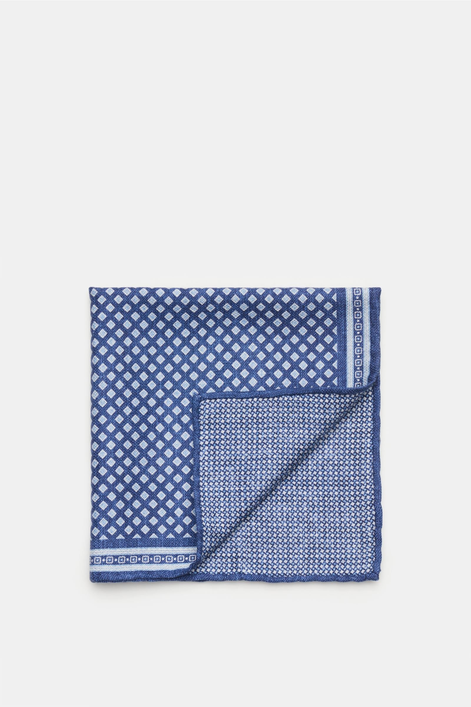 Pocket square navy/light blue patterned