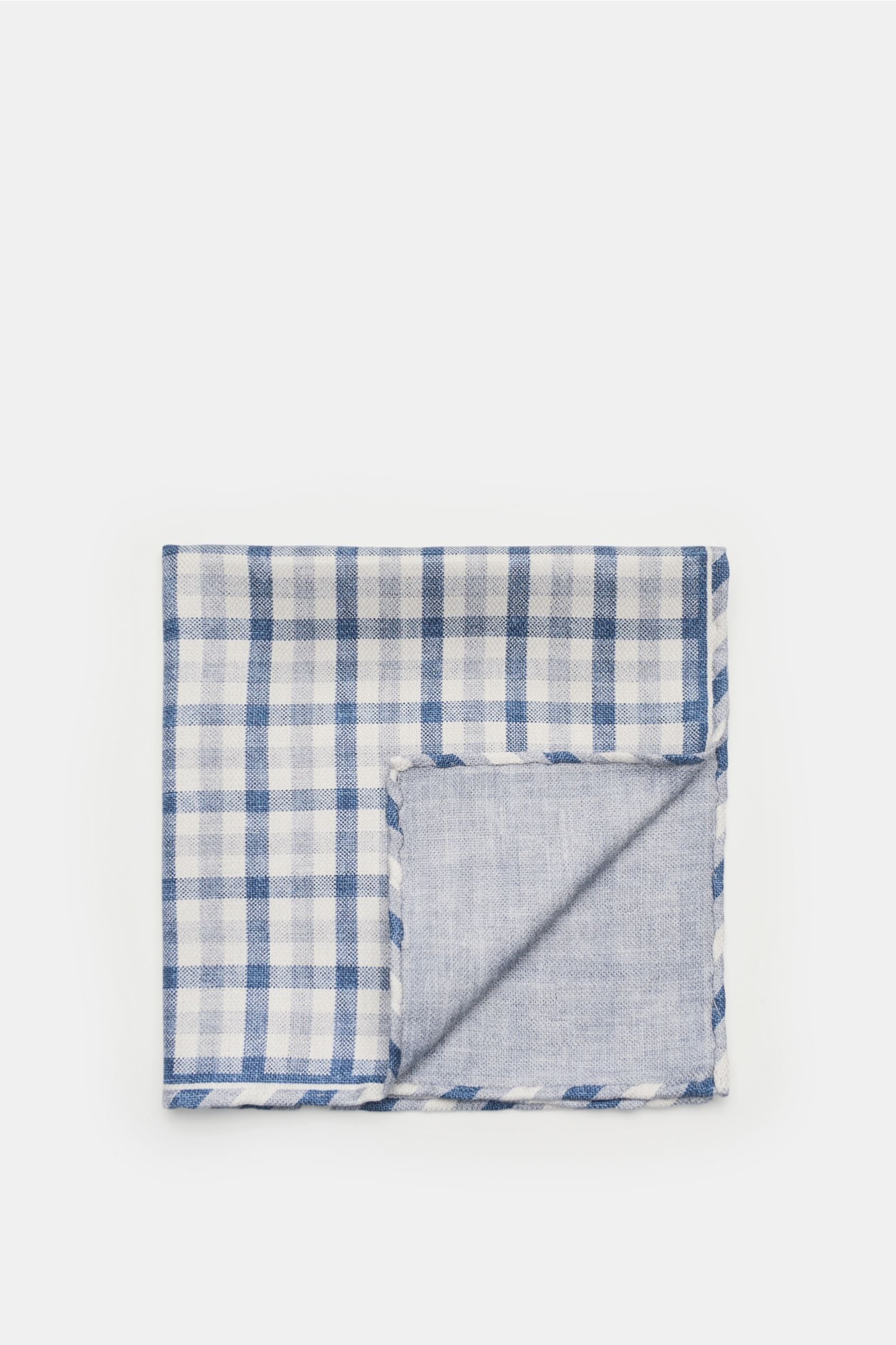 Pocket square navy/off-white checked