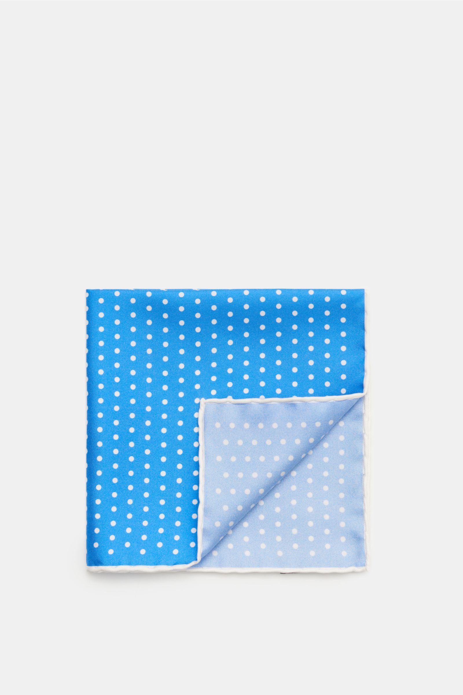 Pocket square blue/white with polka dots