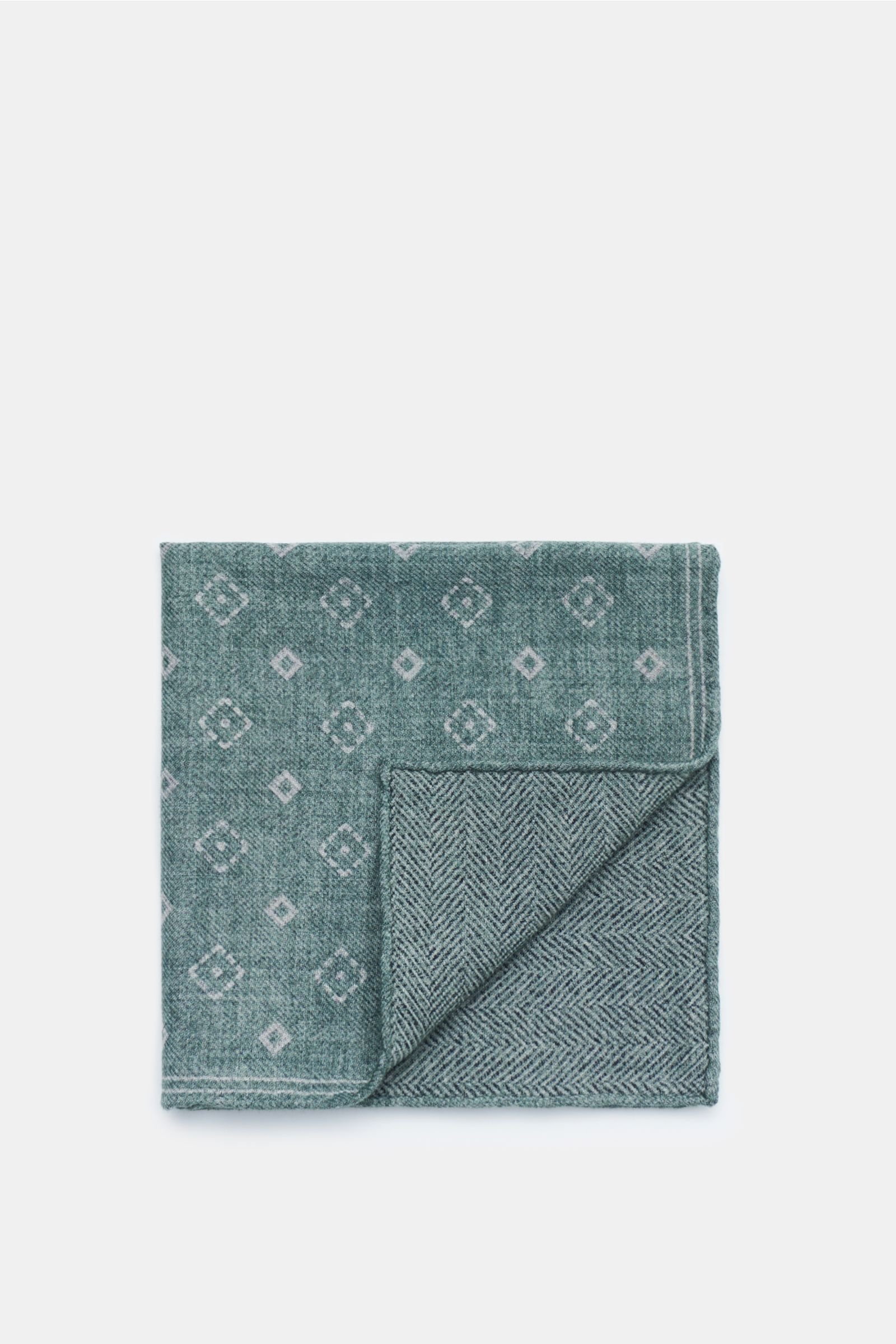Pocket square grey green patterned