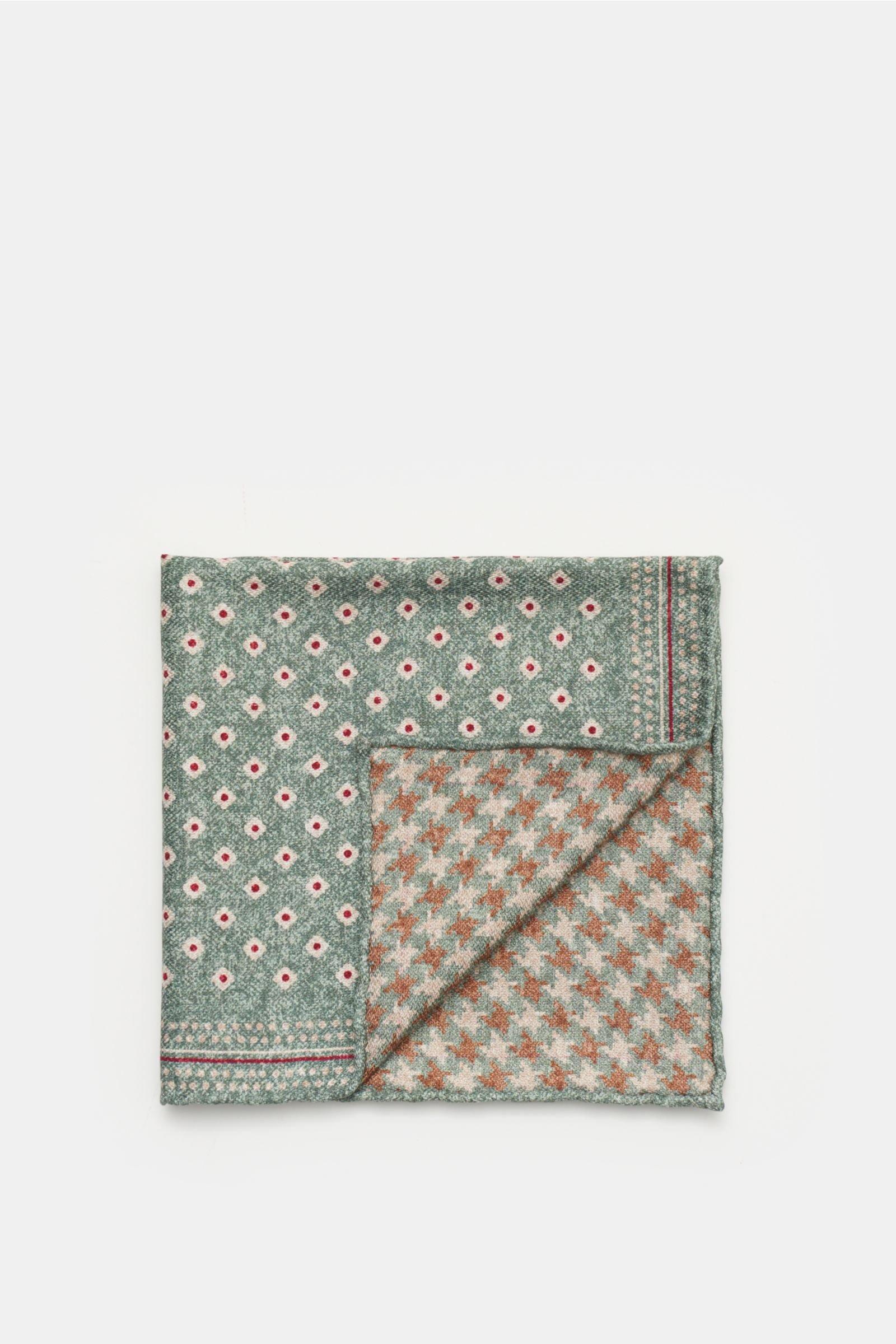 Pocket square grey-green/beige patterned