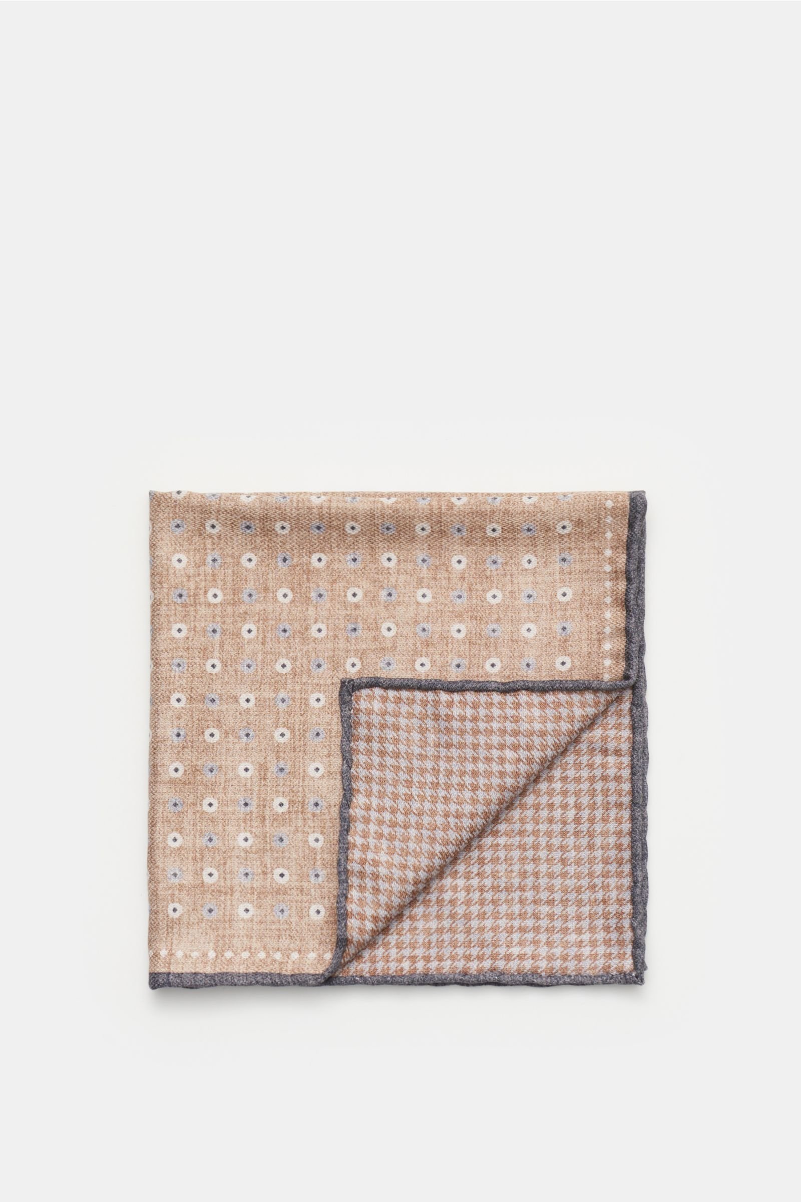 Pocket square grey-brown/grey dotted