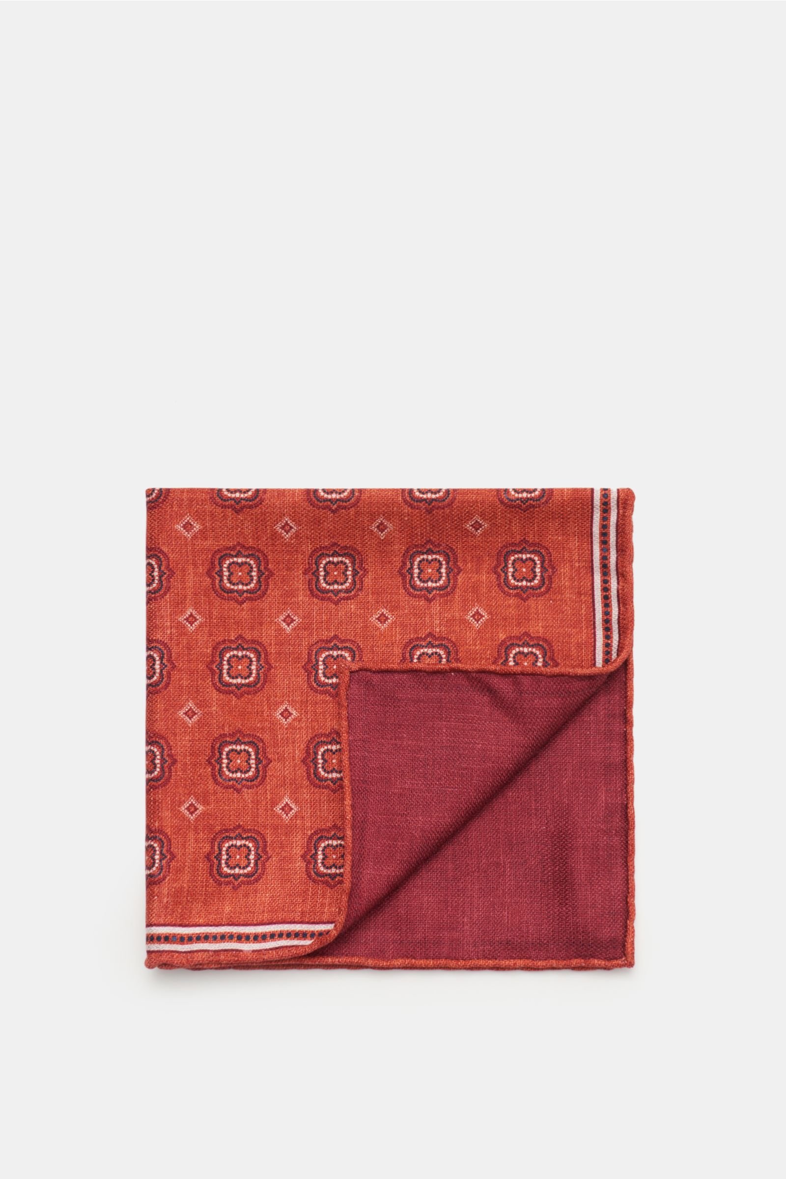 Pocket square rust-red patterned