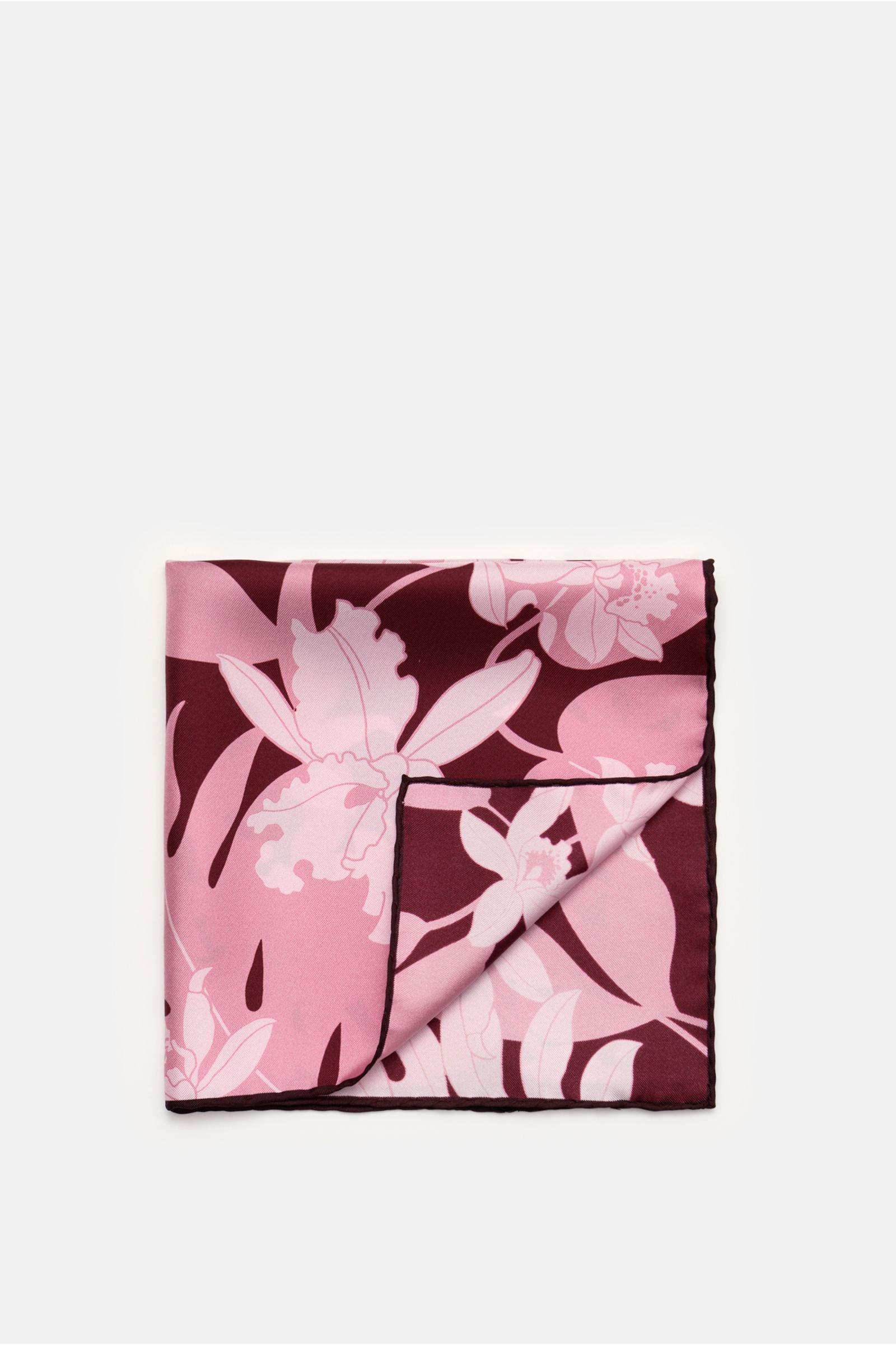 Pocket square rose/burgundy patterned