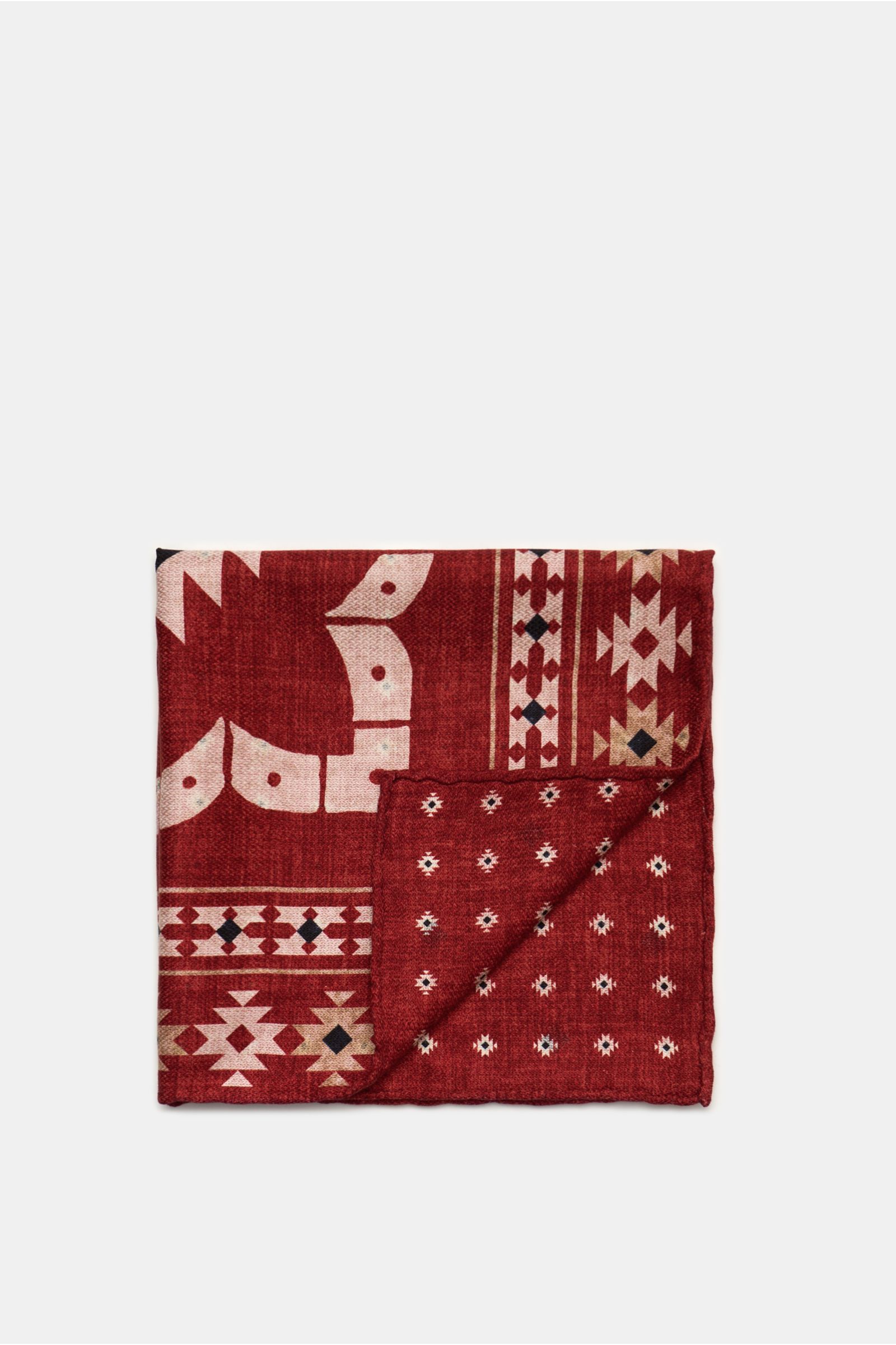 Brunello Cucinelli Pocket square burgundy/off-white patterned