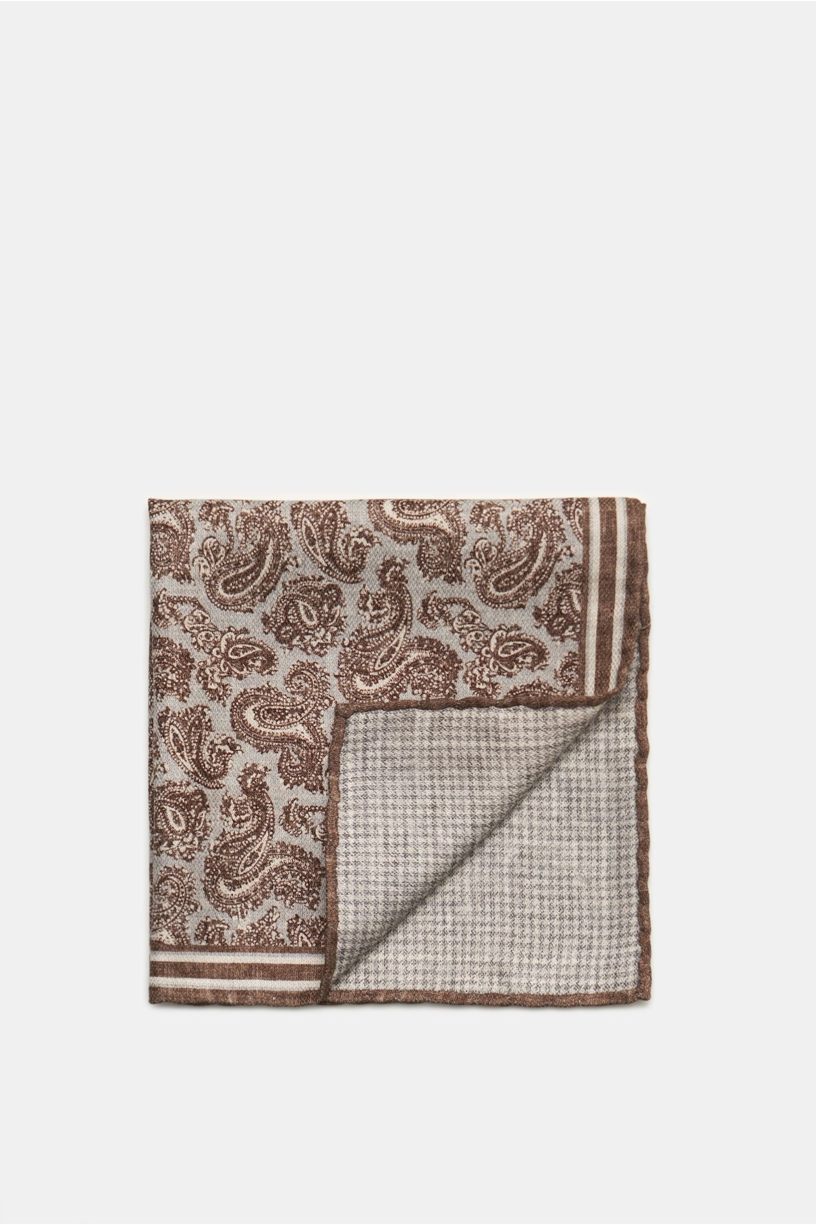 Pocket square grey/grey-brown patterned