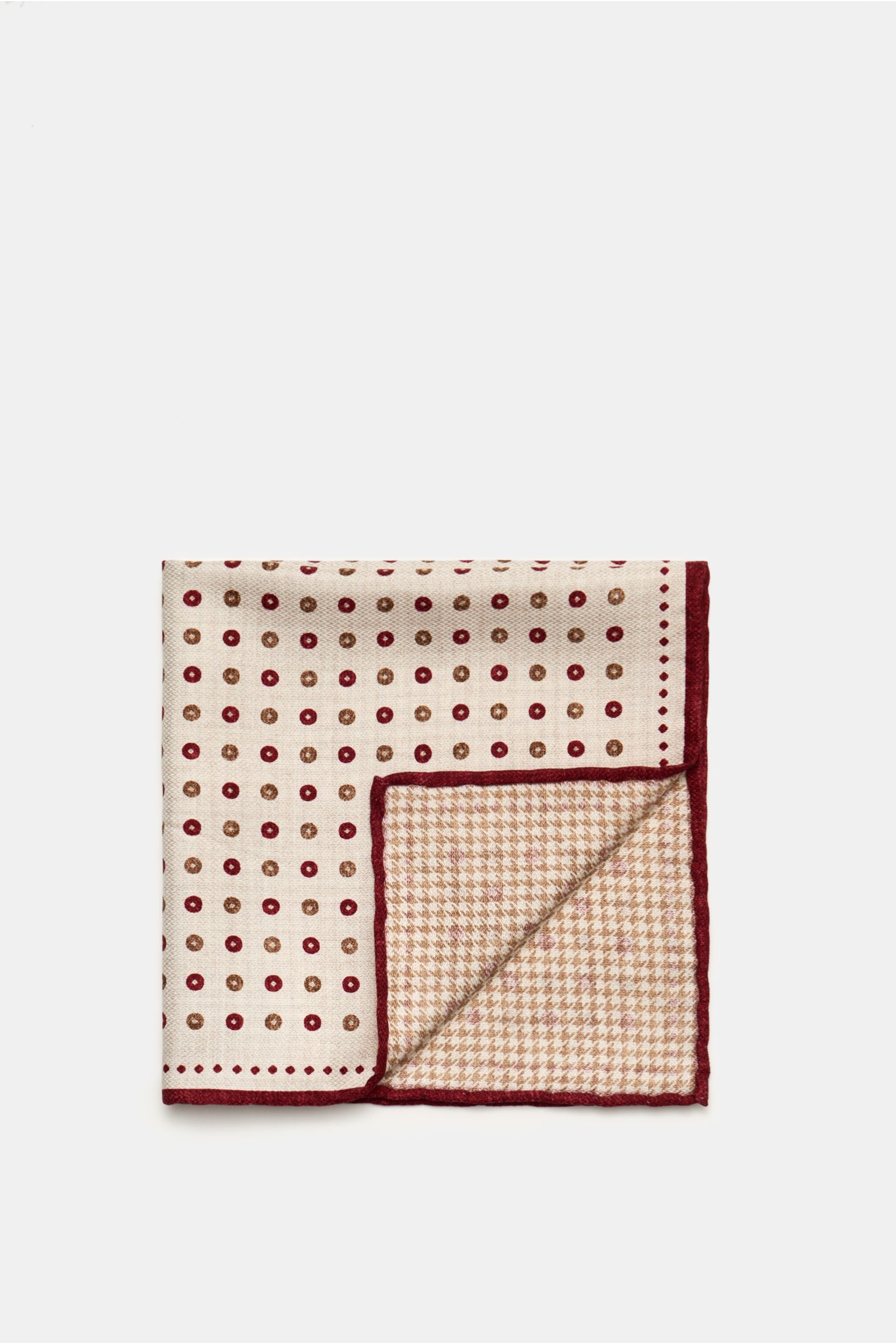 Brunello Cucinelli Einstecktuch creme/bordeaux gepunktet