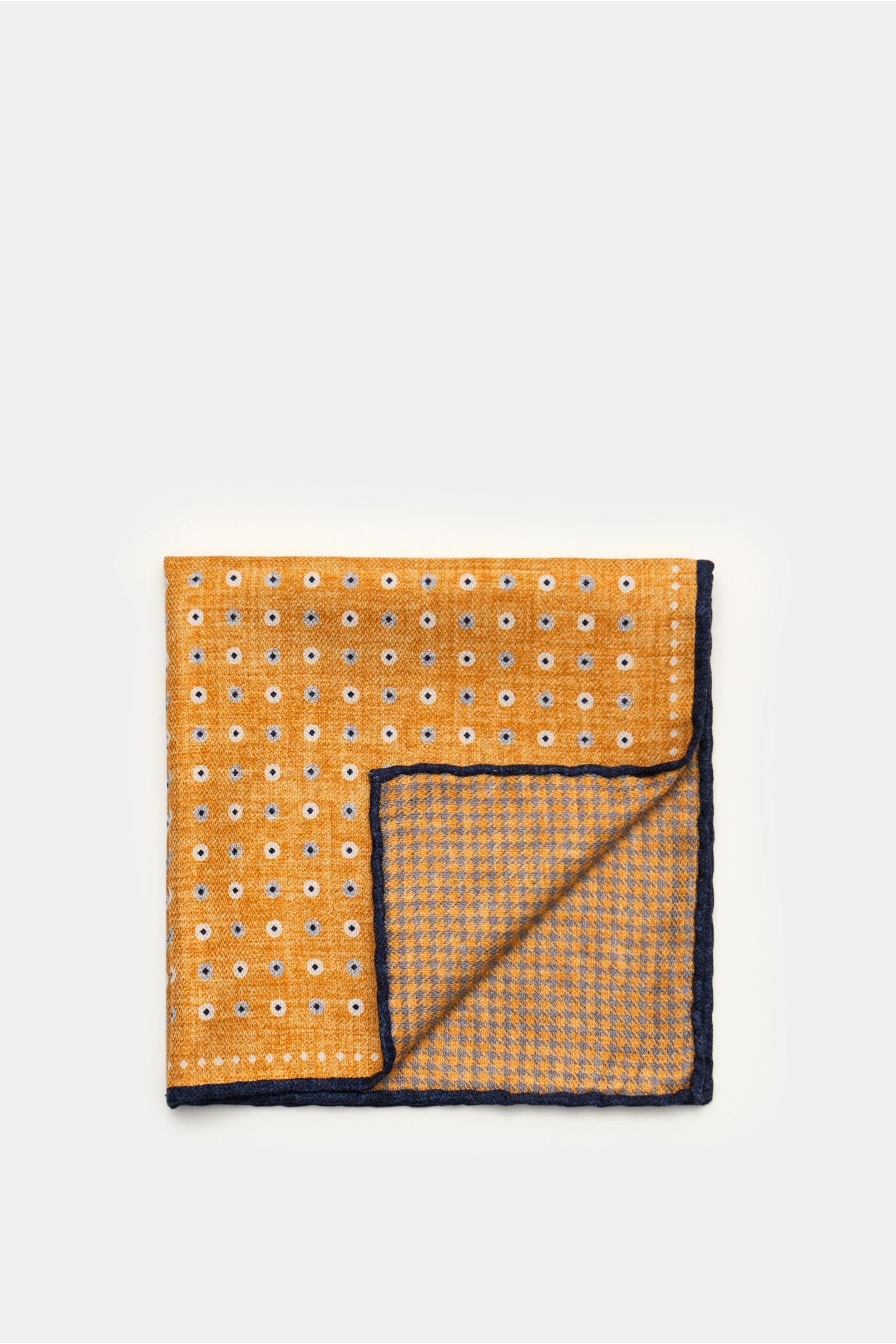 Pocket square yellow/grey-blue, dotted