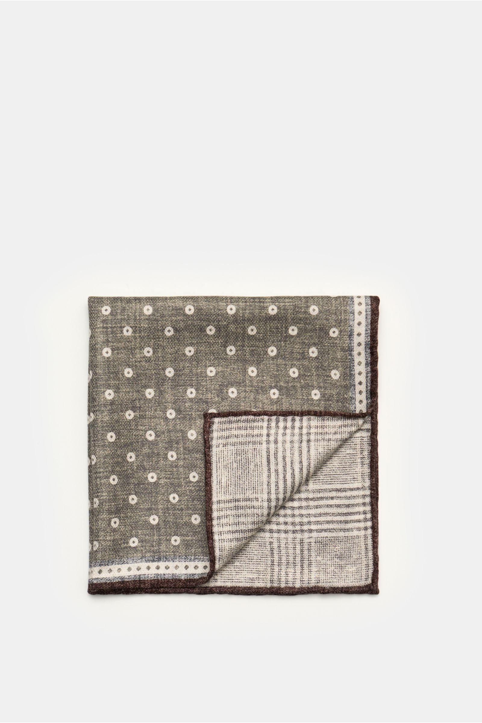 Pocket square grey/cream dotted