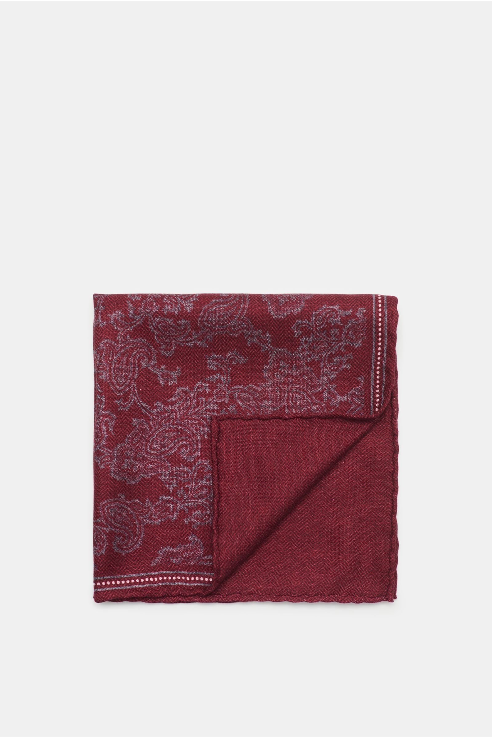Pocket square burgundy/grey patterned