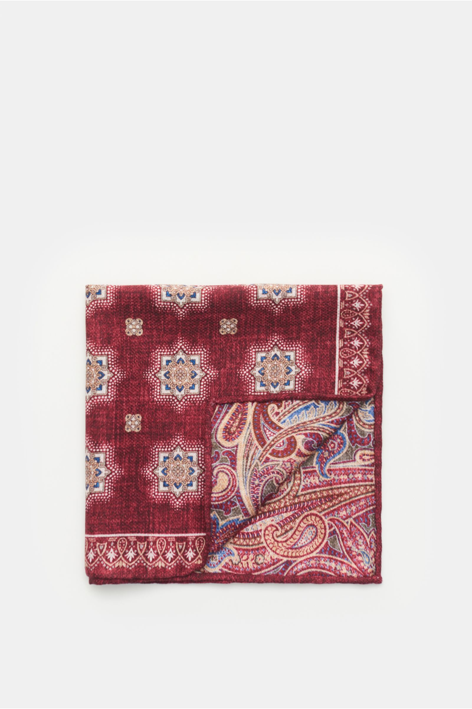 Rosi Collection Pocket square burgundy/cream/beige patterned