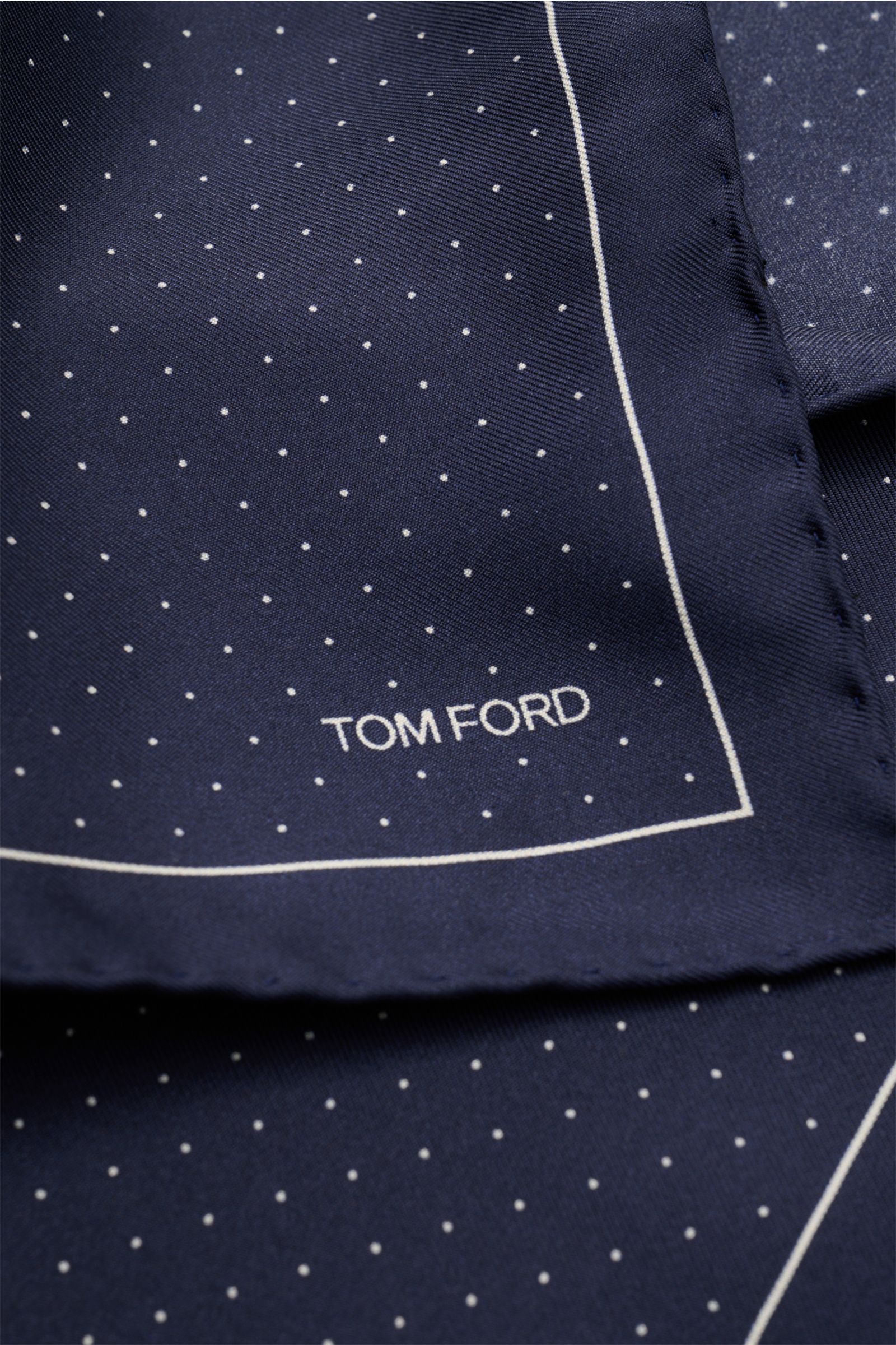 Tom Ford Seiden-Einstecktuch navy/weiß gepunktet