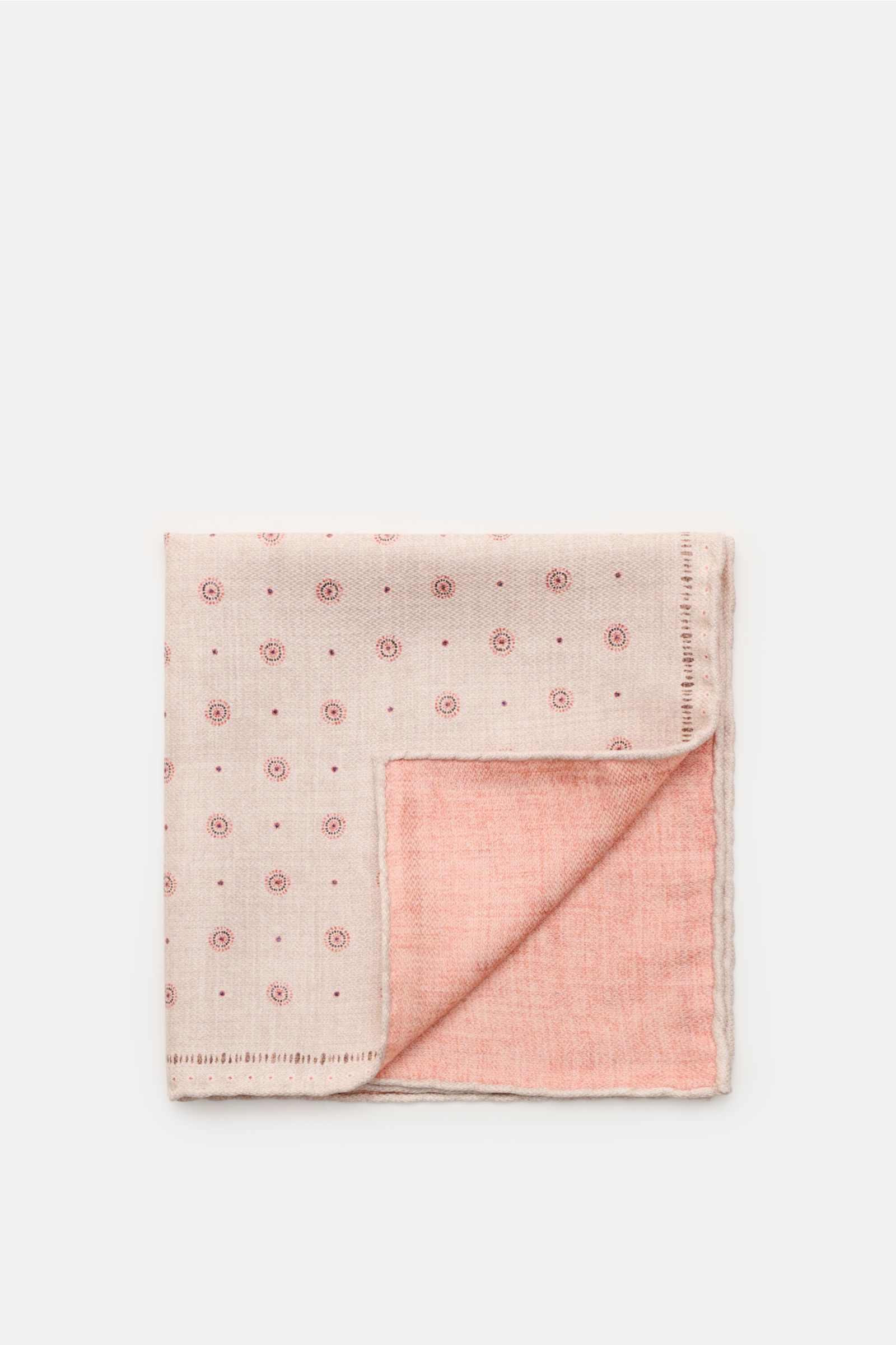 Brunello Cucinelli Silk pocket square sand/light orange/grey-brown patterned