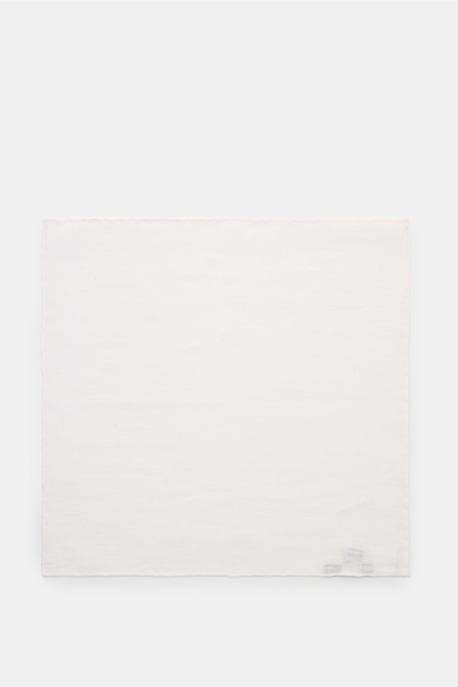 Rosi Collection Einstecktuch 'One' weiß, quadratisch, aus reinem Leinen mit rollierten Kanten, flach liegend, Maße ca. 31x31 cm, Made in Italy.