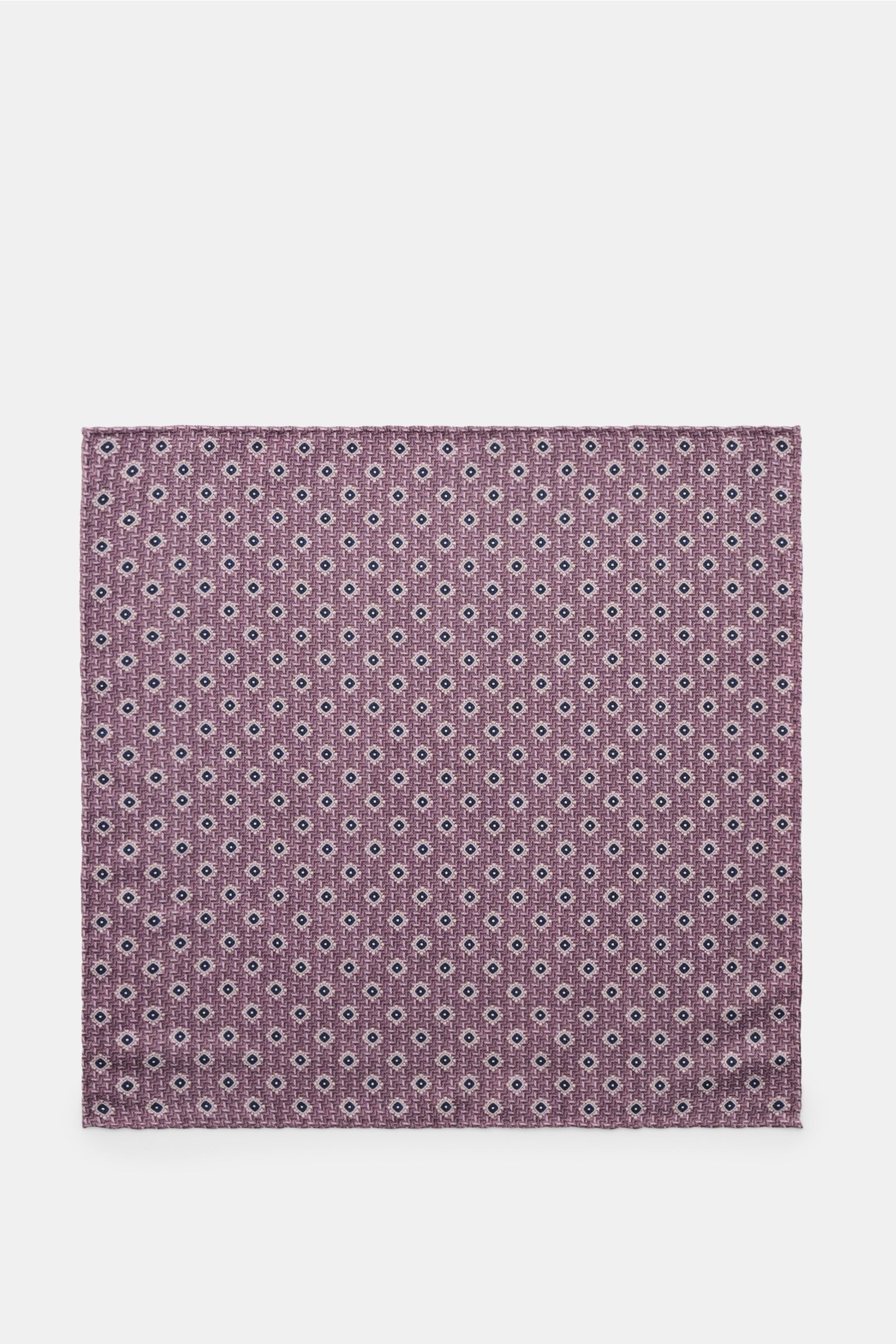 Brunello Cucinelli Seiden-Einstecktuch navy/rauchblau gepunktet, flat lay top-down view, pure silk, smooth touch, dotted pattern, hand-rolled edges, Made in Italy, size approx. 35 cm x 35 cm.  

reine Seide
geschmeidiger Griff
Pu