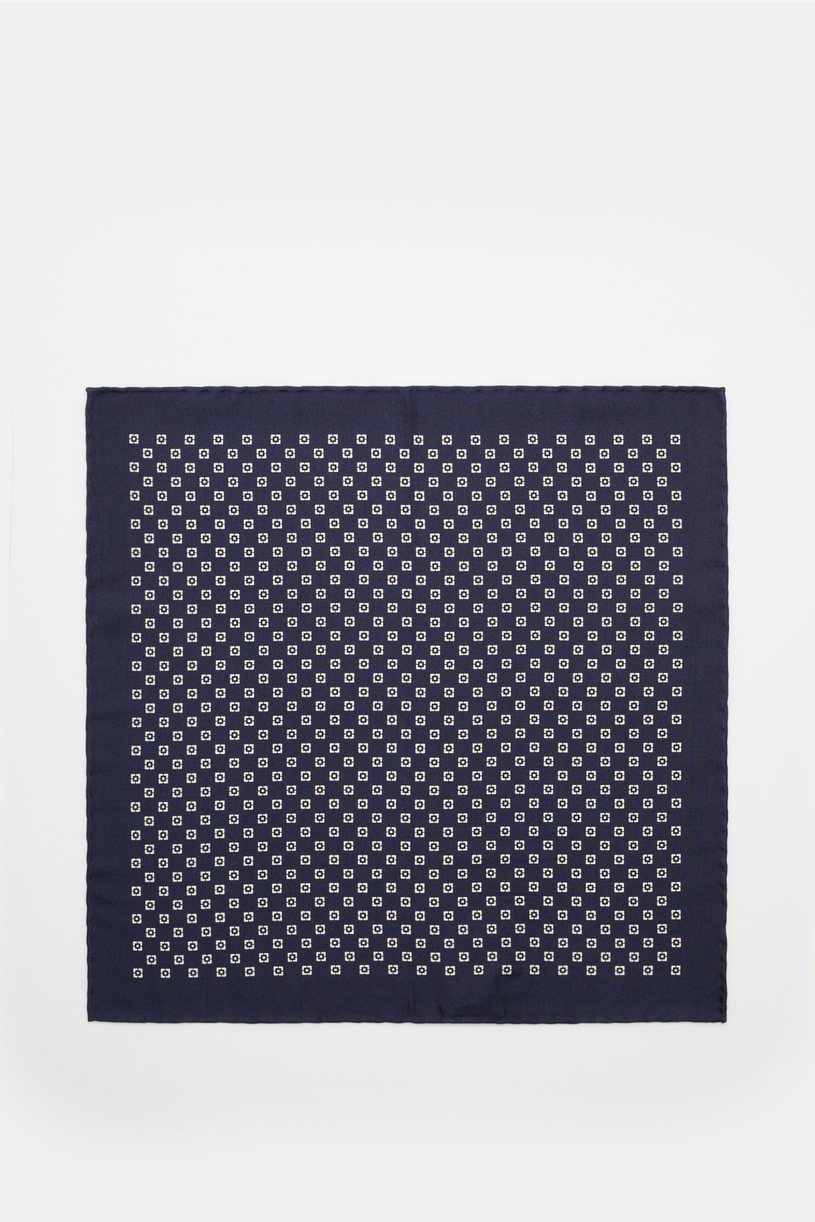 Brunello Cucinelli Seiden-Einstecktuch navy/schwarz/weiß gemustert