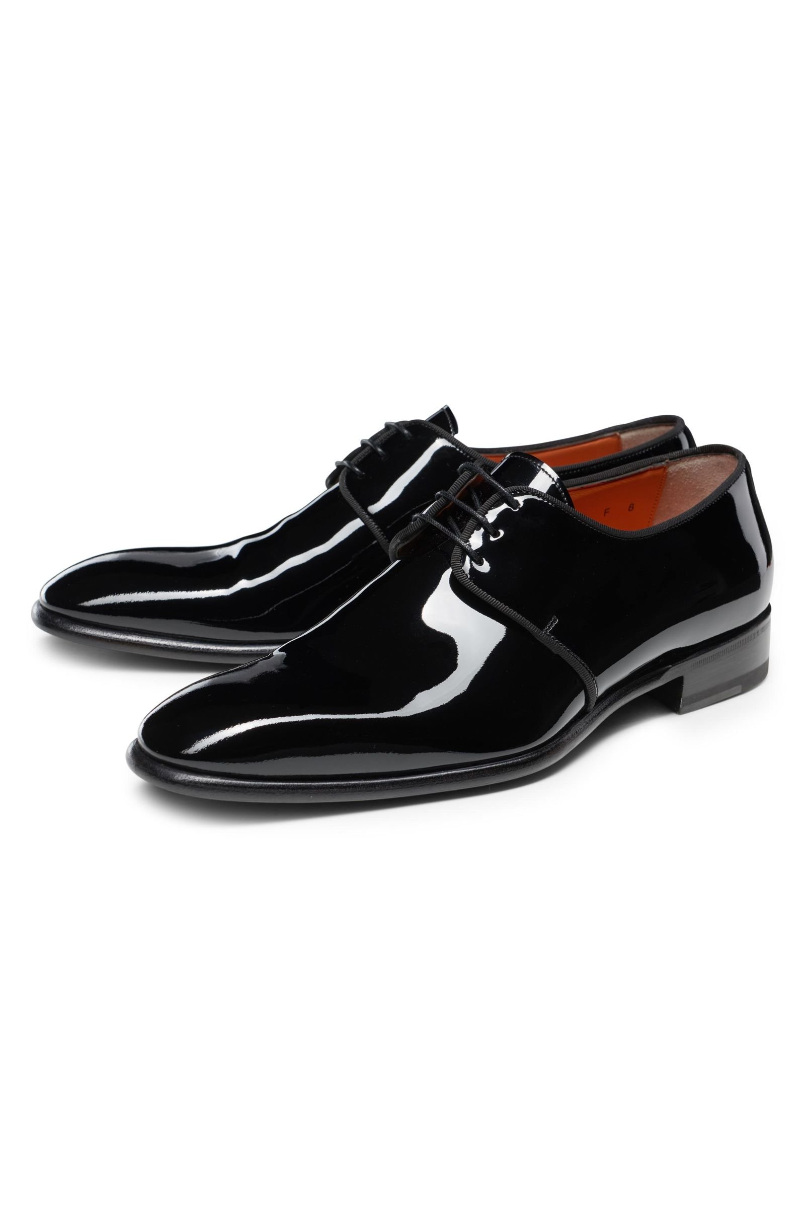 SANTONI patent leather Derby shoes black | BRAUN Hamburg