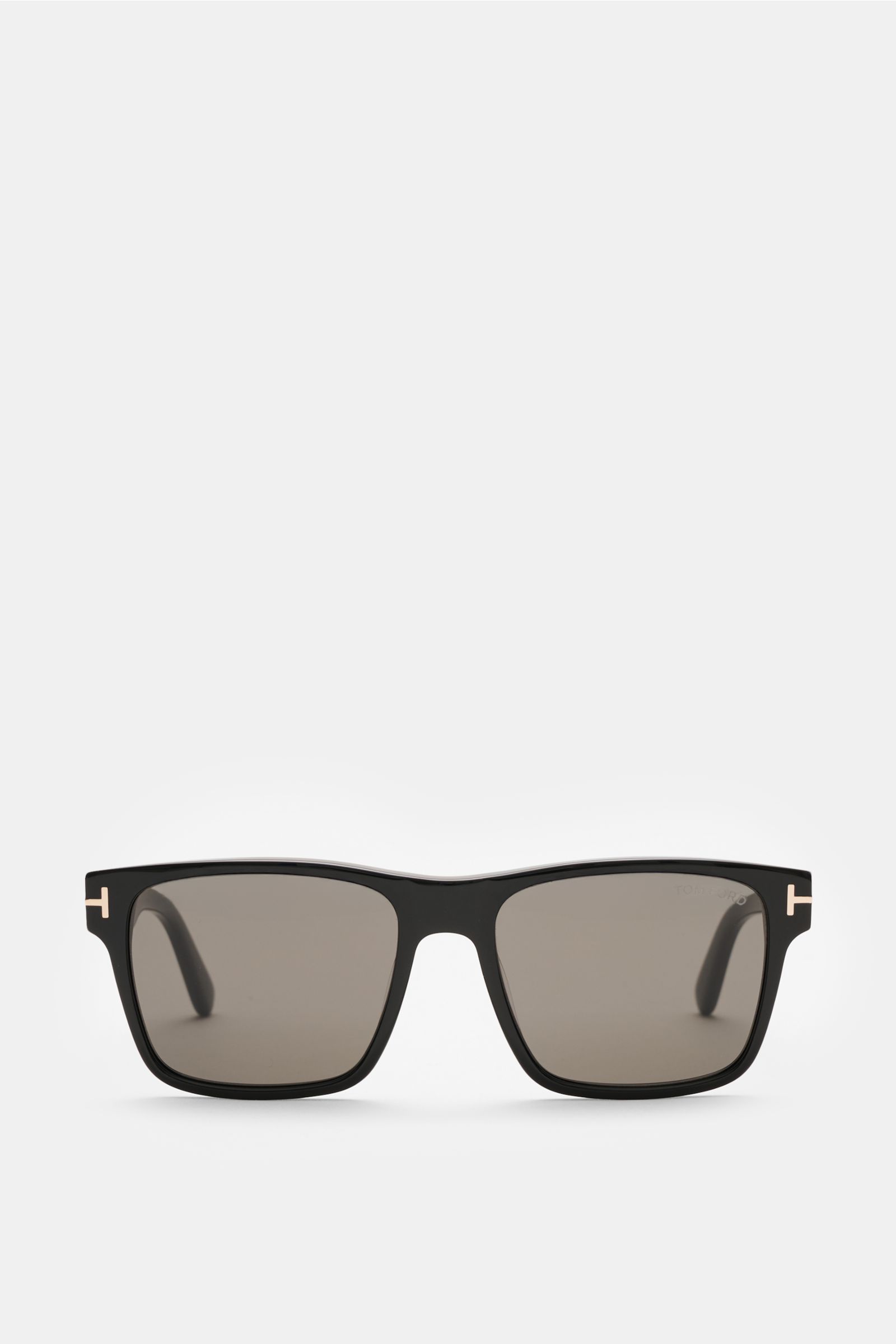 Tom Ford Sonnenbrille 'Calder' schwarz, eckig, Acetatrahmen, polarisierte Gläser, 100% UV-Schutz, frontal fotografiert, Sommer-Essential.