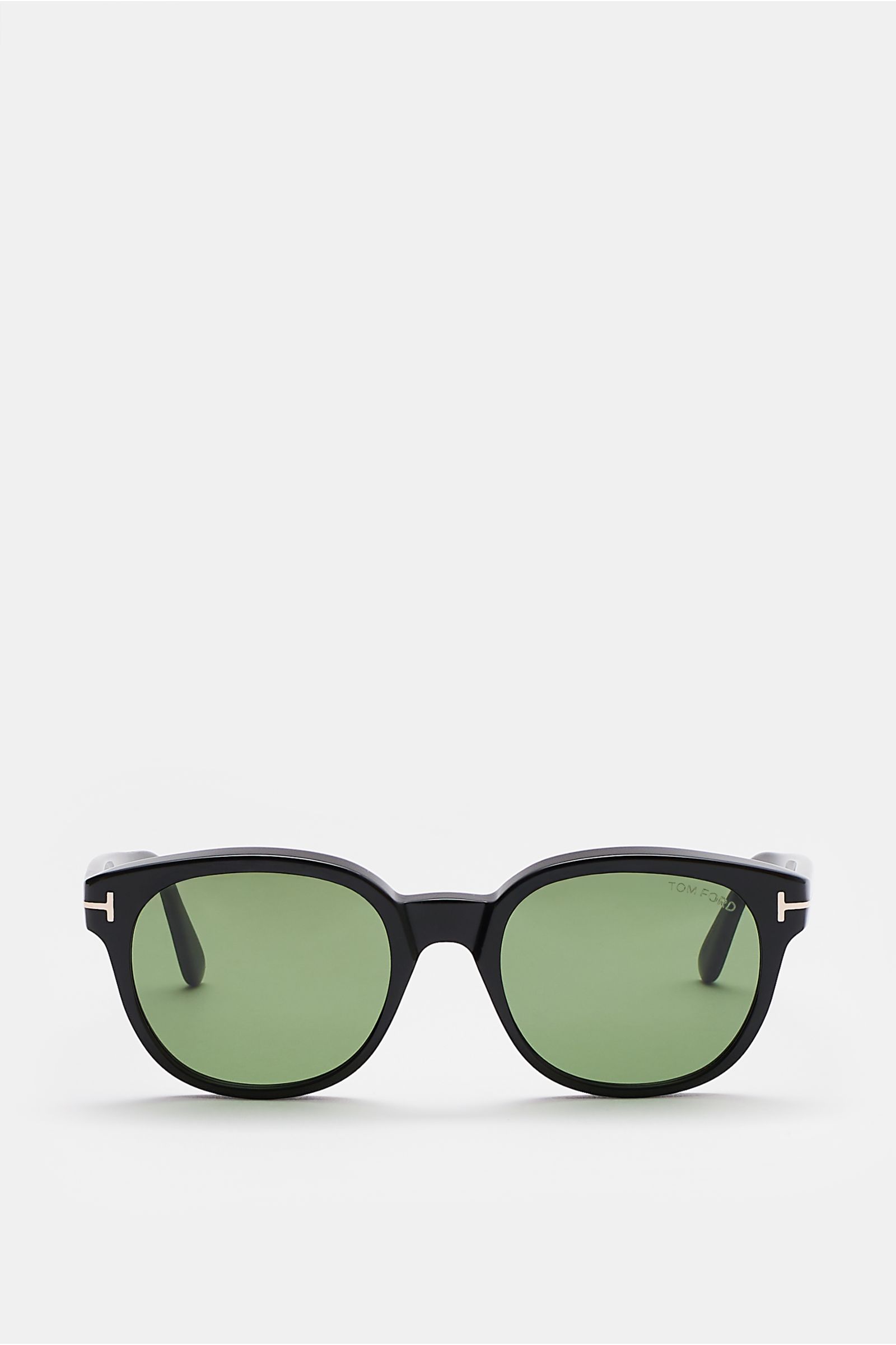 Tom Ford Sonnenbrille 'Mert' schwarz, frontale Aufnahme, leicht gerundete Silhouette, melierte Optik, Acetat-Rahmen, gleichmäßig getönte Kunststoffgläser, 100% UV-Schutz, Filterkategorie 3, inkl. Samt-Hartschalenetui.