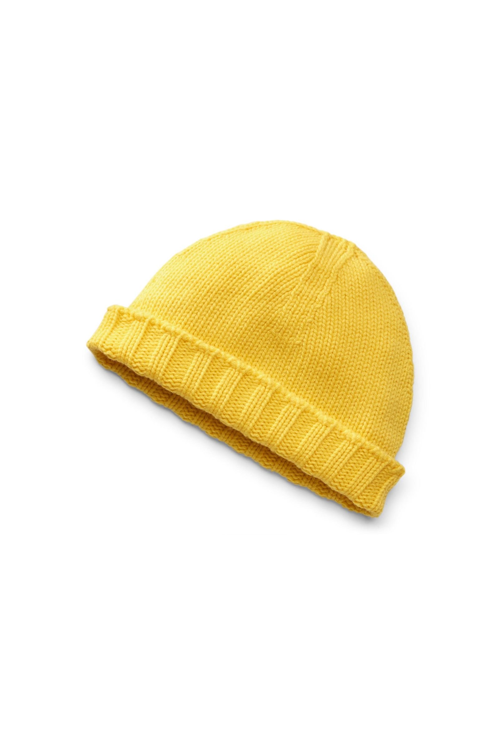 Cashmere Mütze gelb